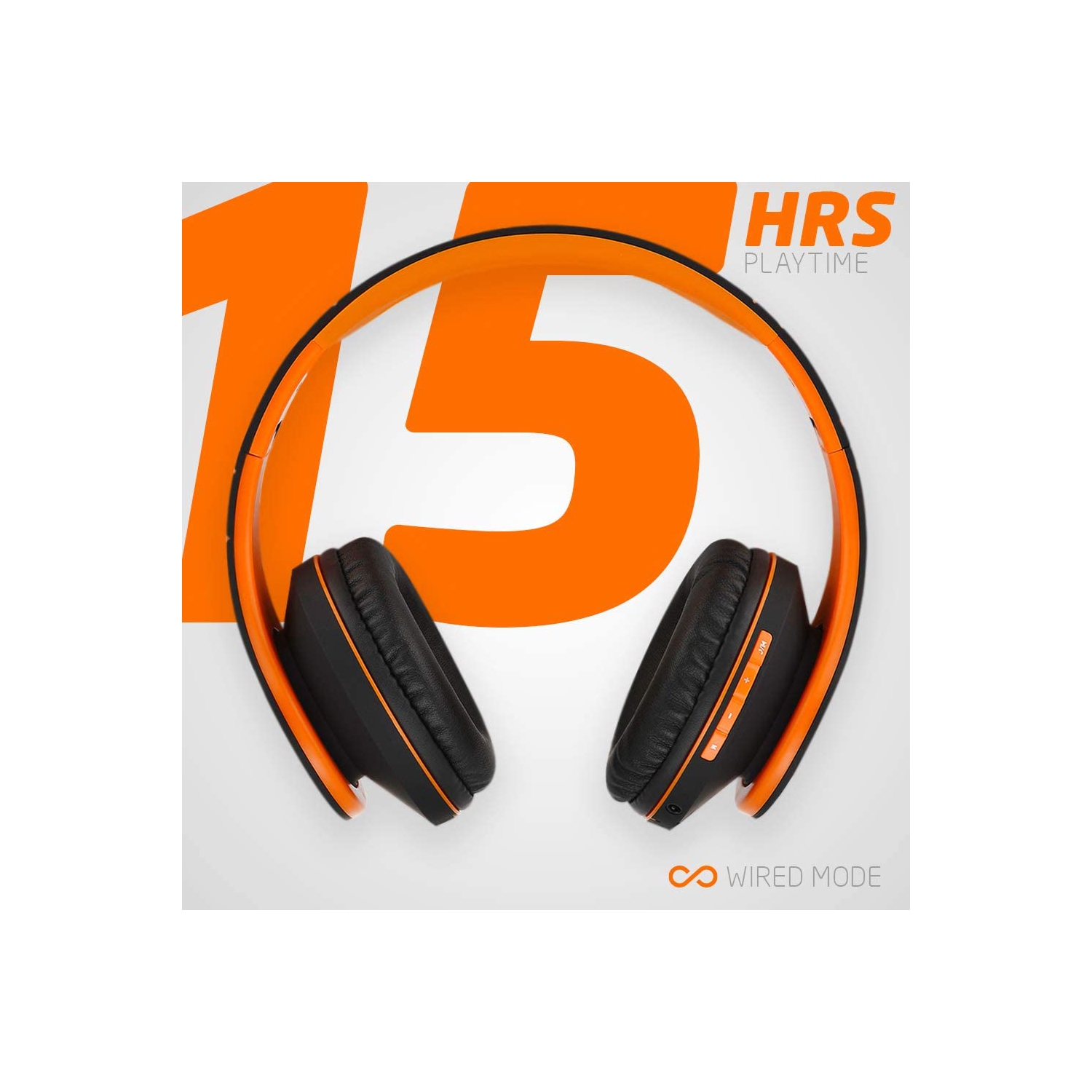 Bluetooth Over-Ear Headphones, Wireless Stereo Foldable Headphones Wireless and Wired Headsets with Built-in Mic, Micro SD/TF, FM for