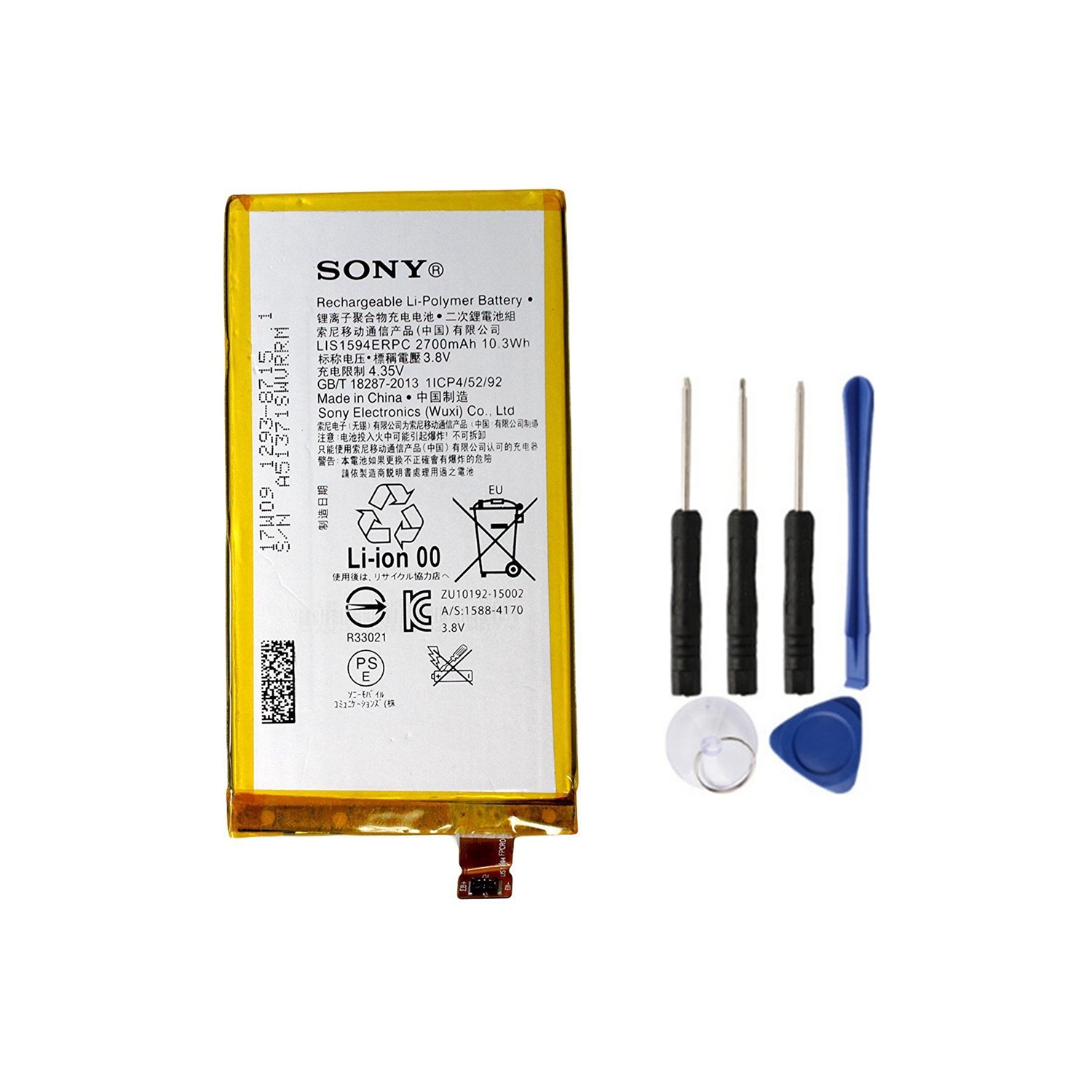 Replacement Battery & Repair Tools Compatible for Sony Xperia Z5 Mini / Z5 Compact / XA Ultra, E5803 E5823 LIS1594ERPC