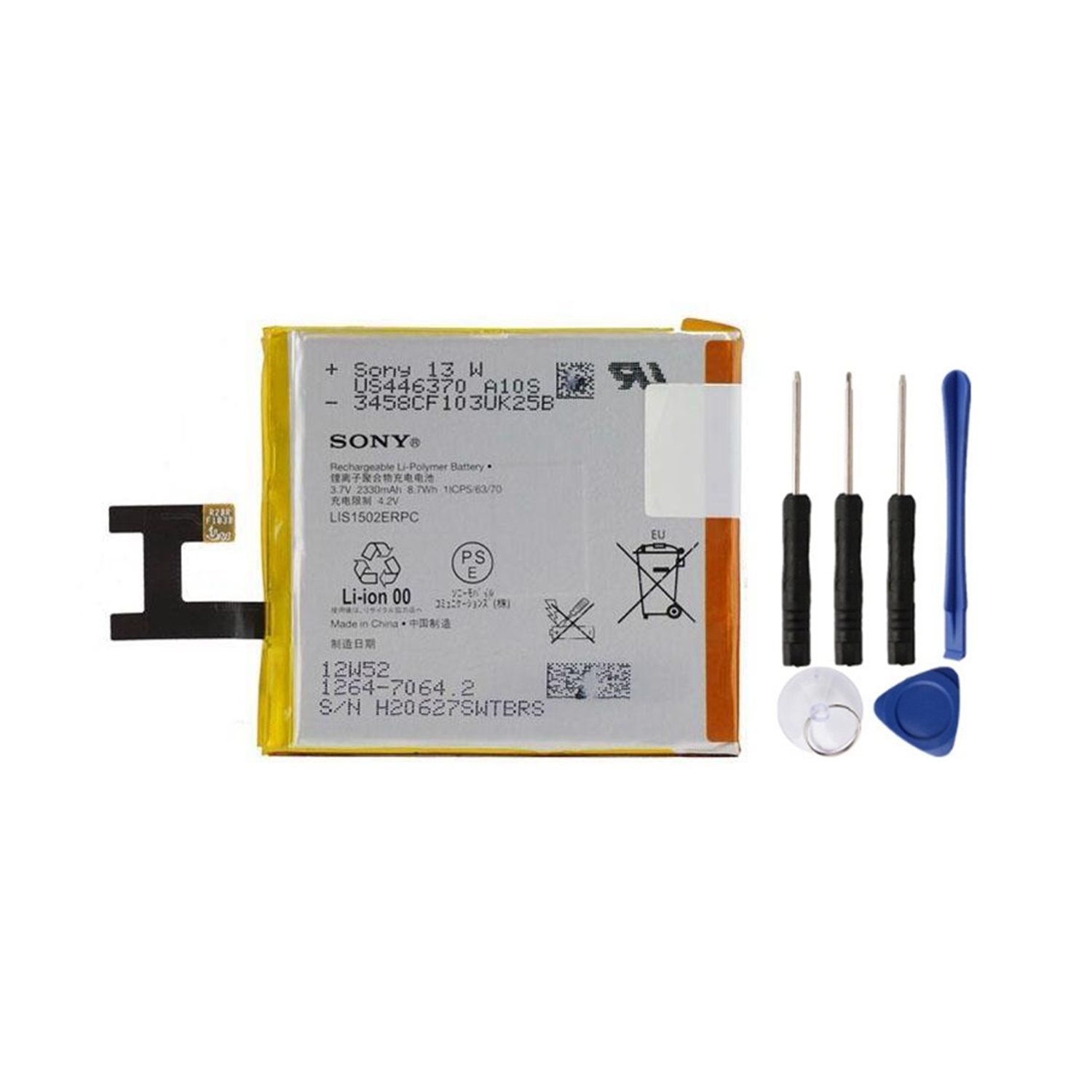 Batterie de rechange et outils de réparation compatibles avec Sony Xperia Z LT36, C6602 C6603 LIS1502ERPC