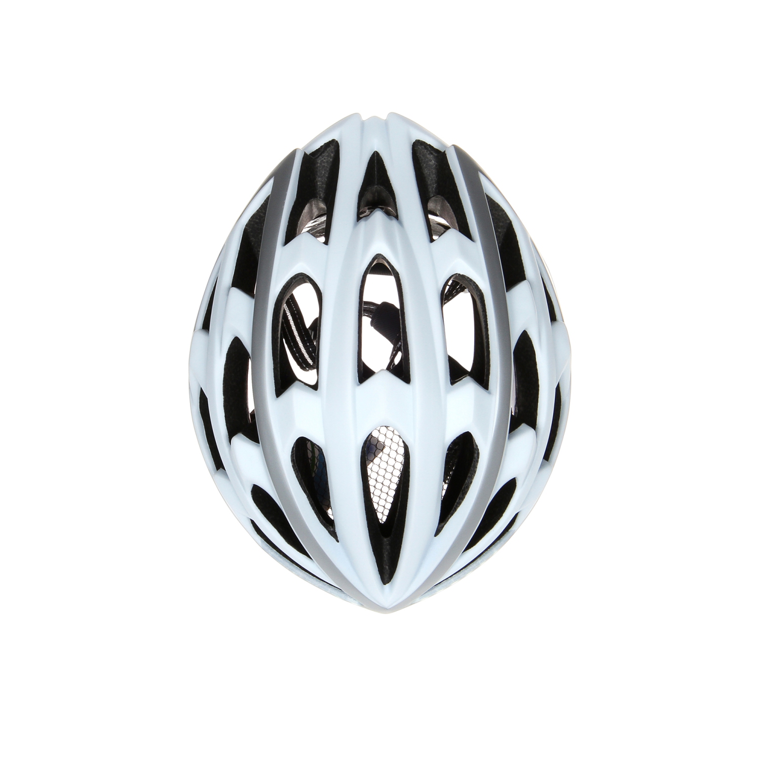 Large Safe-Tec Smart Helmet: Sensor Controlled Brake Light Function, Head Lights, Turn Signals - White/Silver