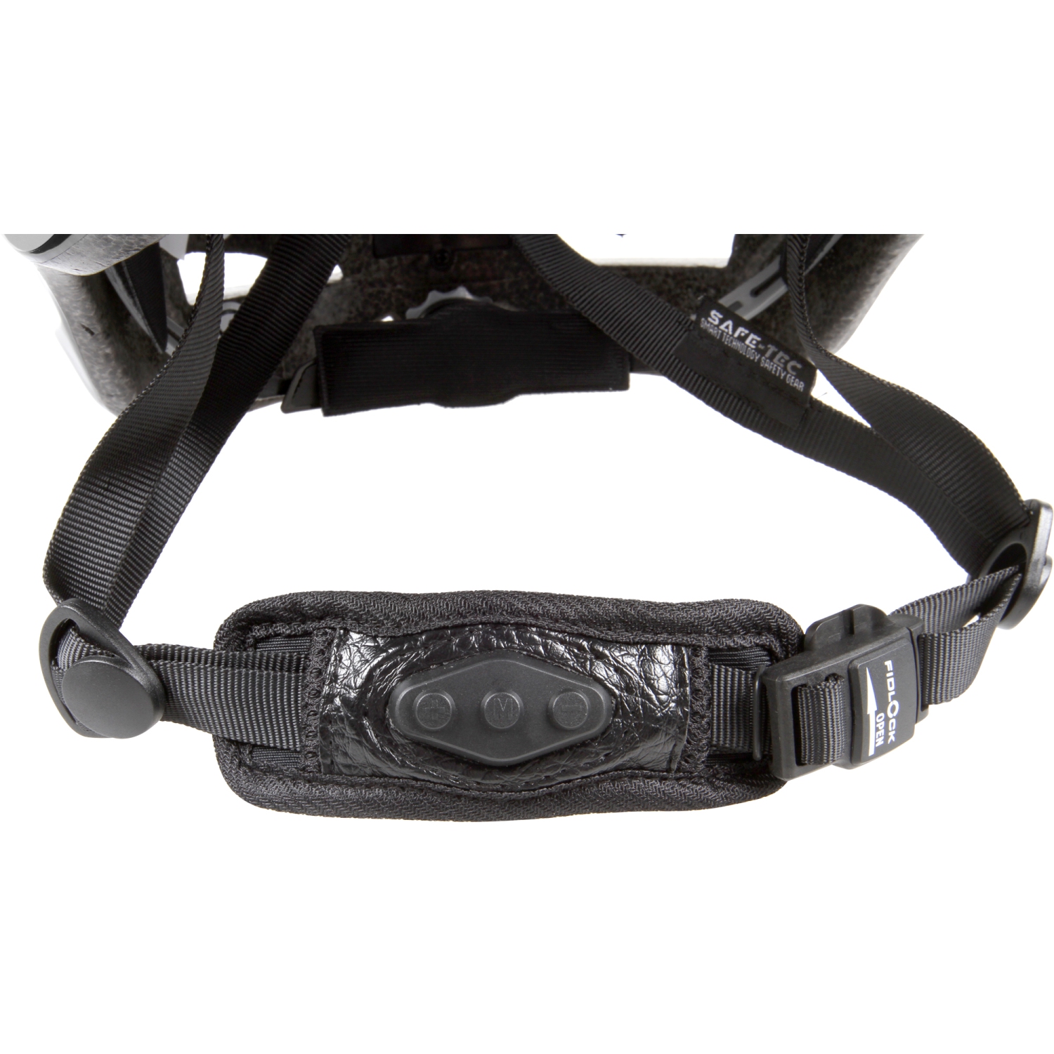 Blue and White Medium Safe-tec Smart Helmet - Sensor Controlled Brake Light Function, Head Lights, Turn Signals