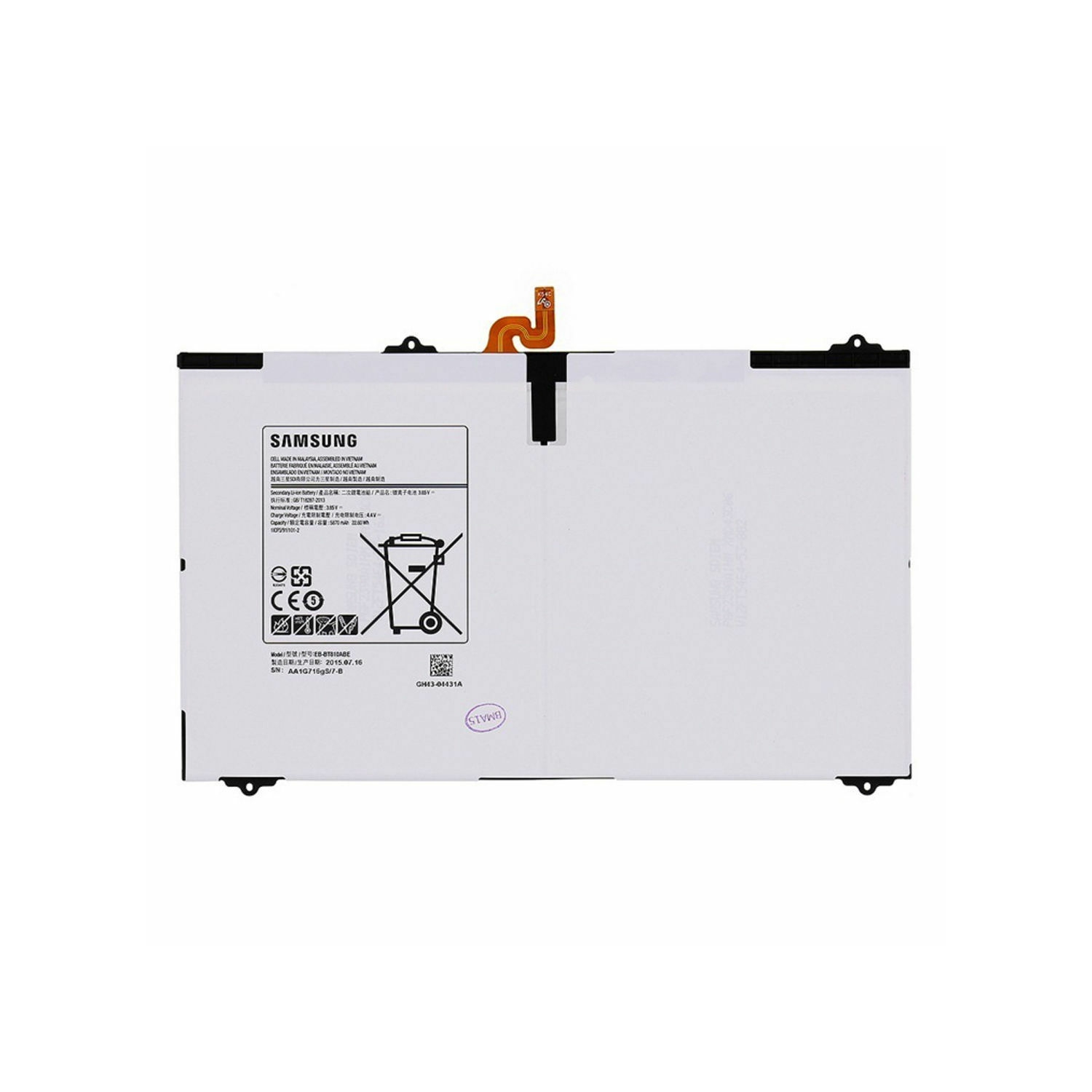 Batterie de remplacement pour tablette Samsung Tab S2 9,7", SM-T810 T815 EB-BT810ABE