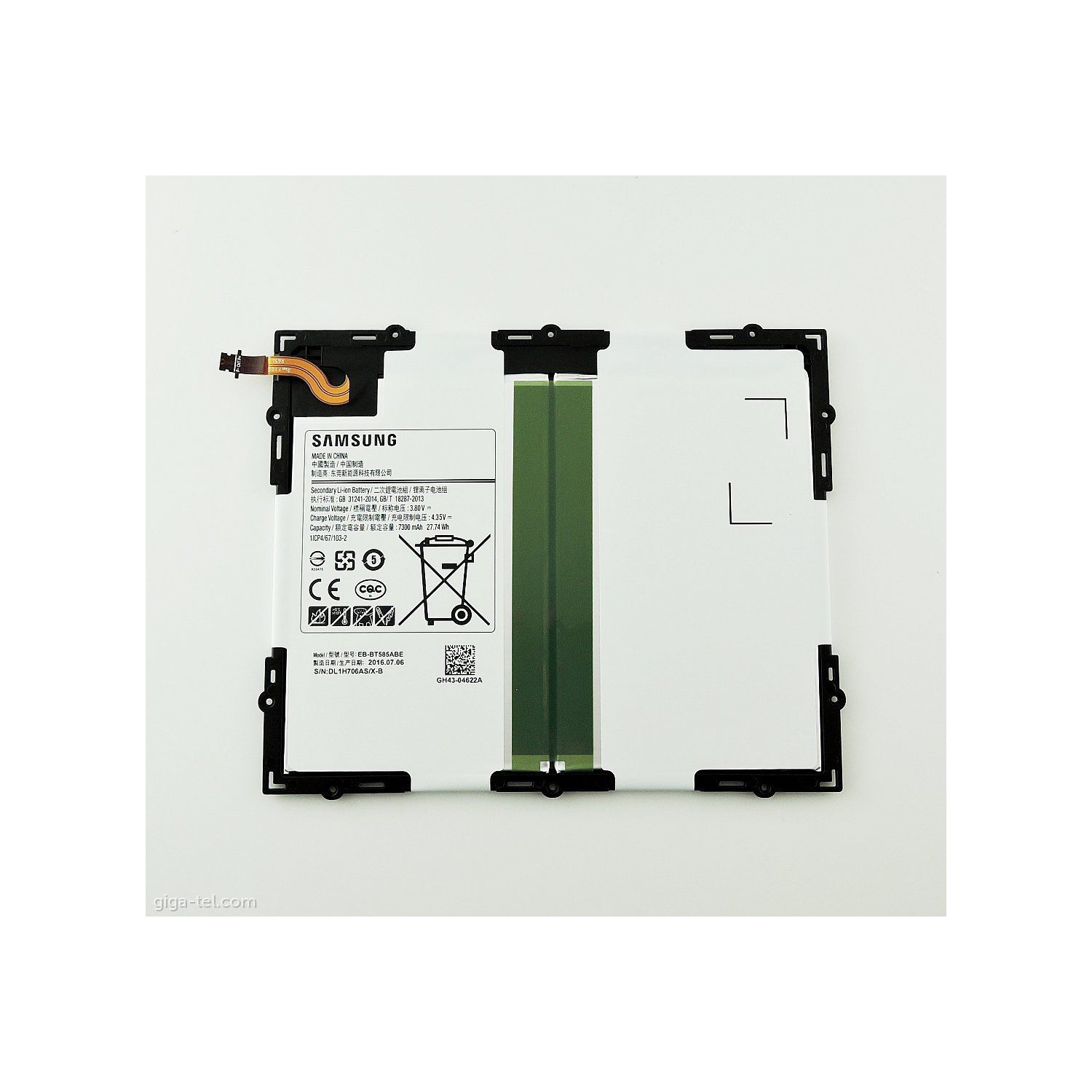 Samsung – batterie de remplacement pour tablette Tab A de 10.1 po, SM-T580 T585 EB-BT585ABE