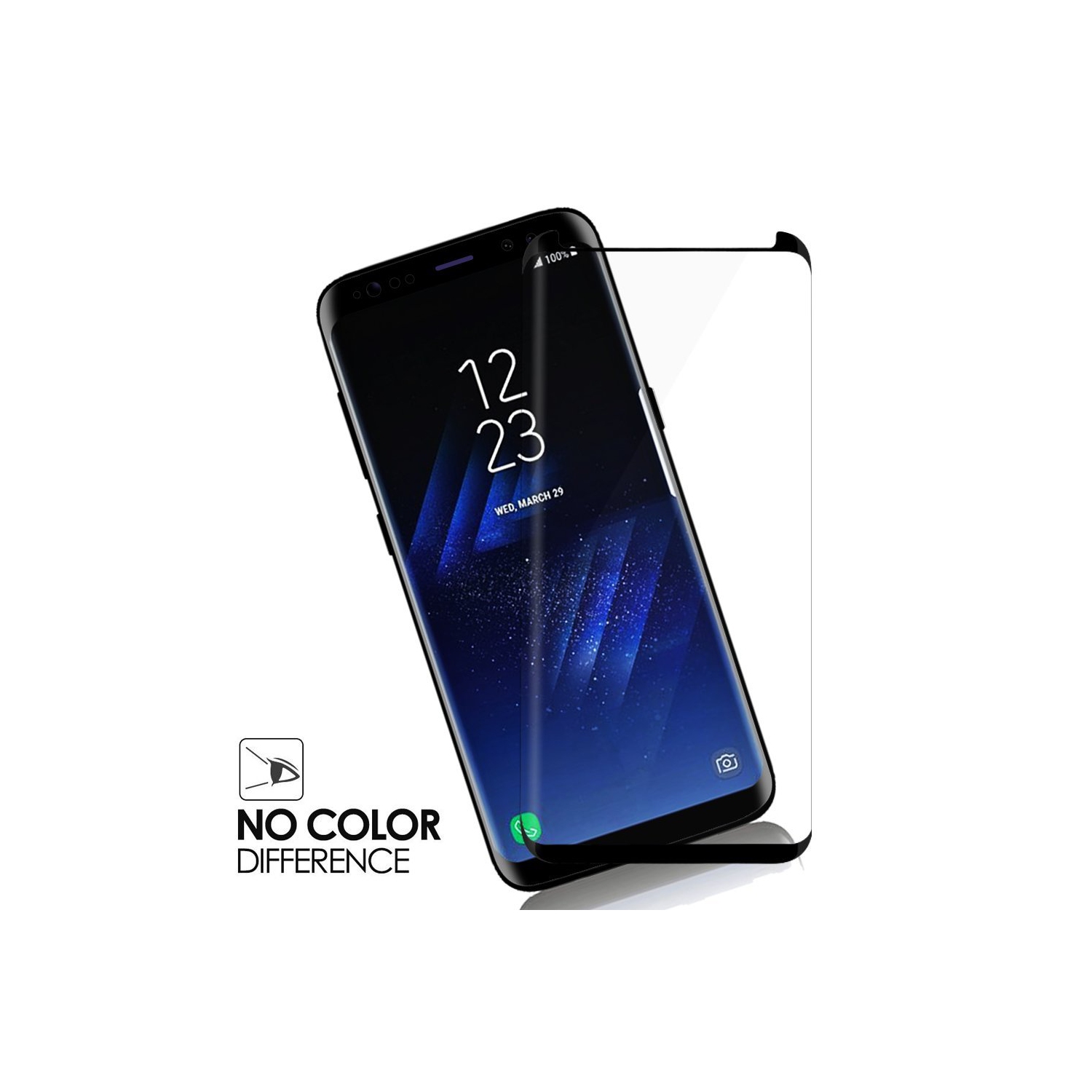 [CSmart] – Protecteur d’écran incurvé en verre trempé à couverture complète 3D compatible avec les étuis pour Samsung S9, noir