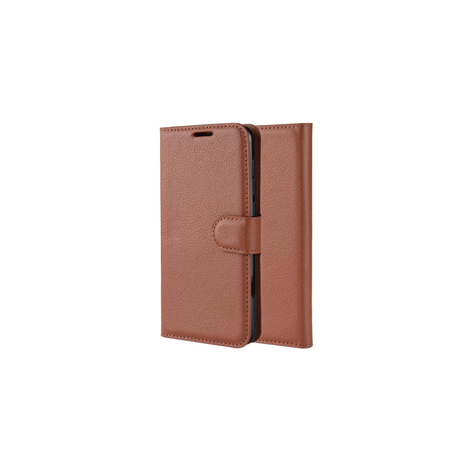PANDACO Brown Leather Wallet Case for Samsung Galaxy S10e