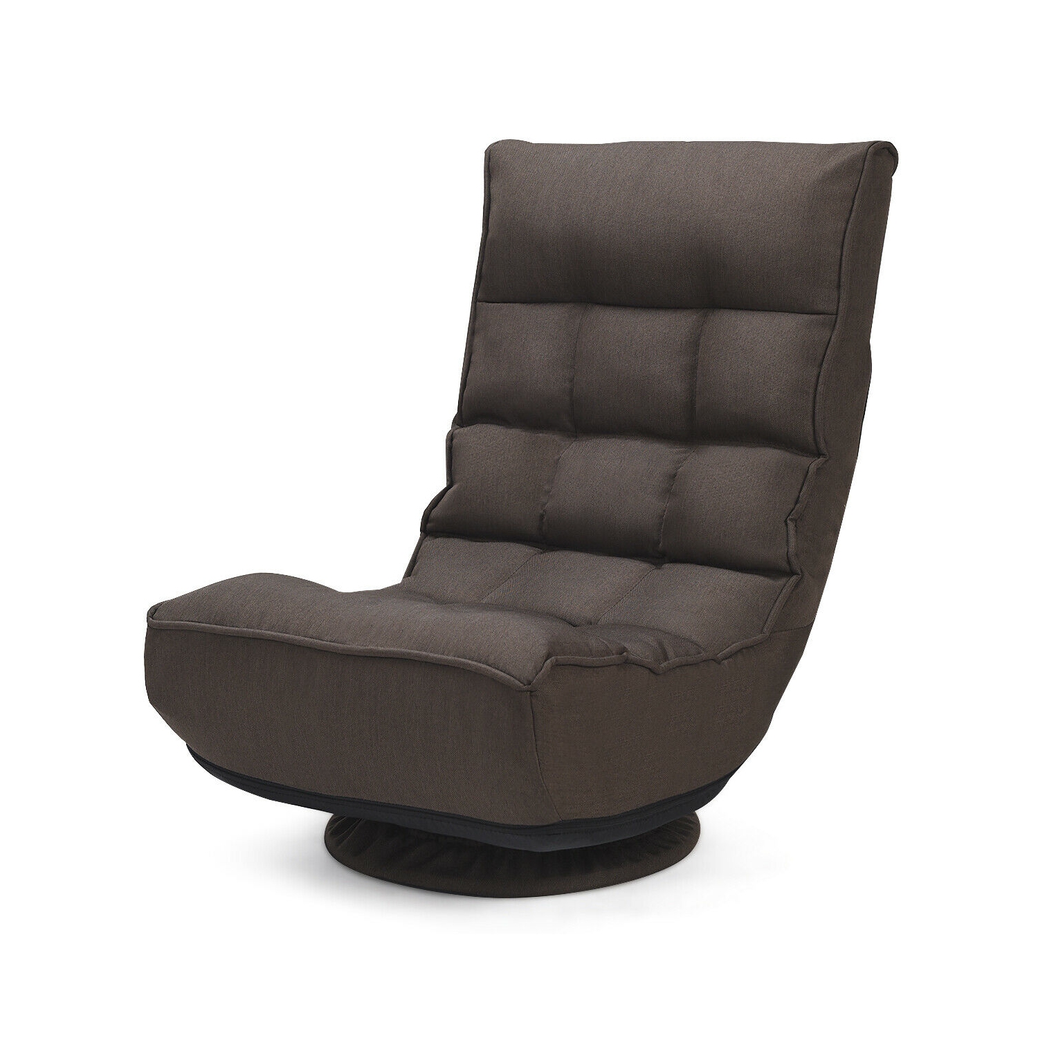 Gymax 4-Position Adjustable Sofa Chair Folding Chair 360 Degree Swivel