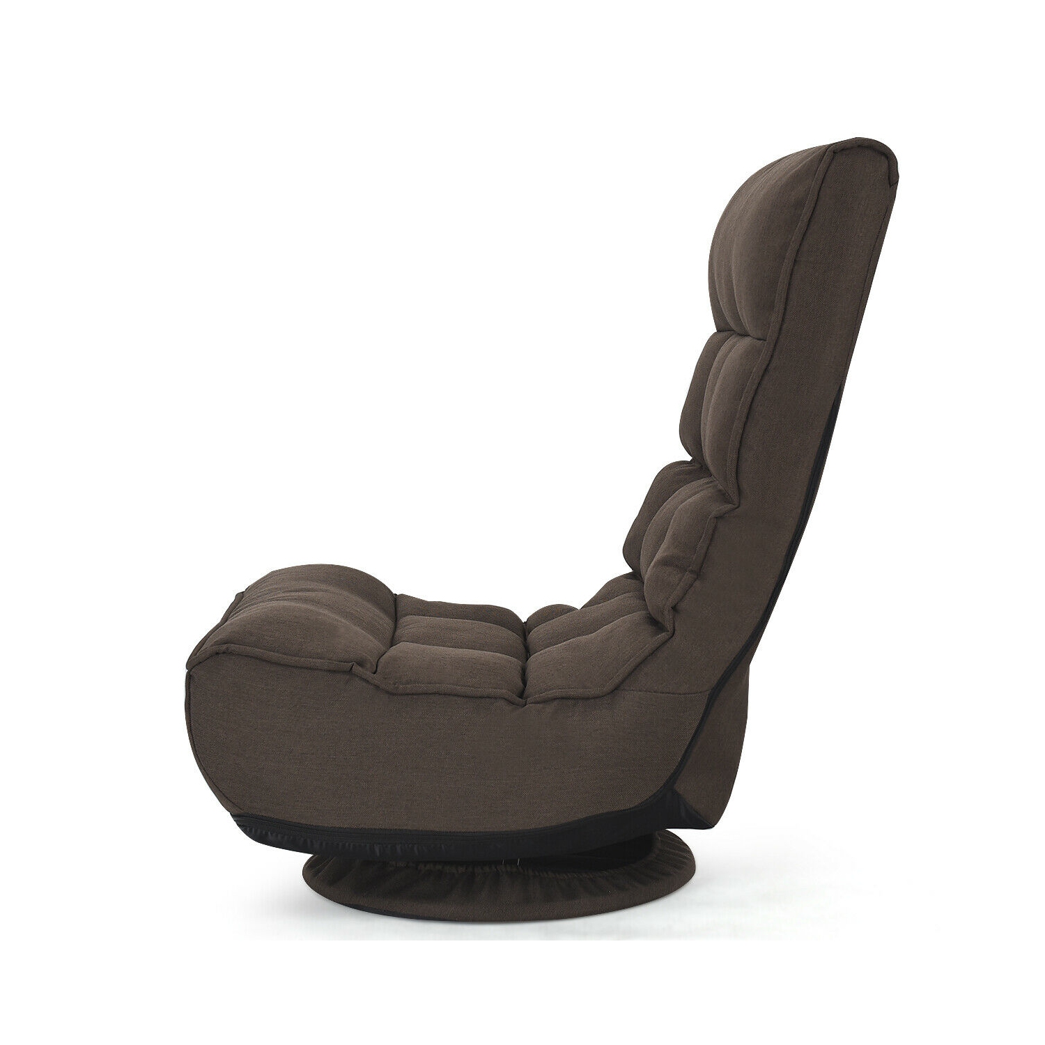 Gymax 4-Position Adjustable Sofa Chair Folding Chair 360 Degree Swivel