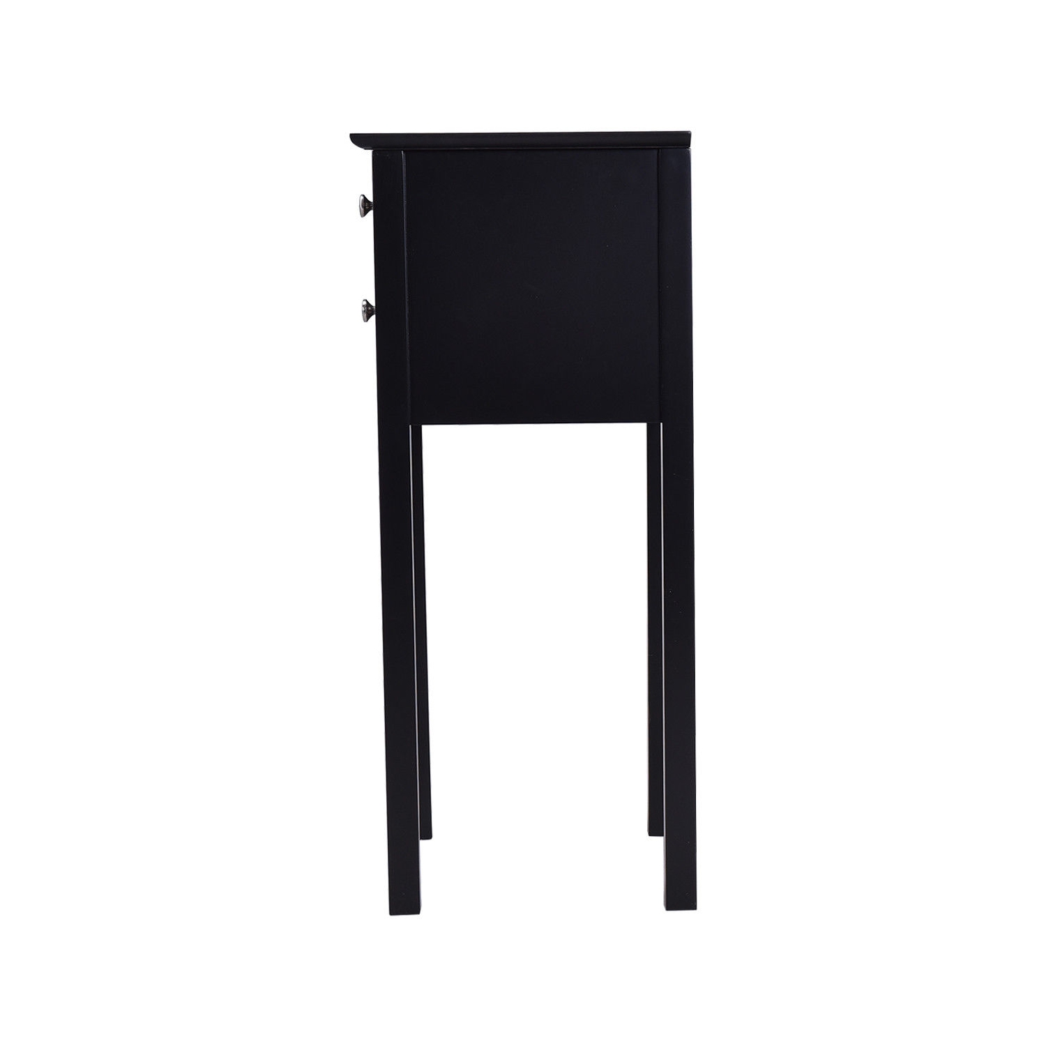 Gymax 2 PCS Side Table End Accent Table Night Stand W/ 2 Drawers Black