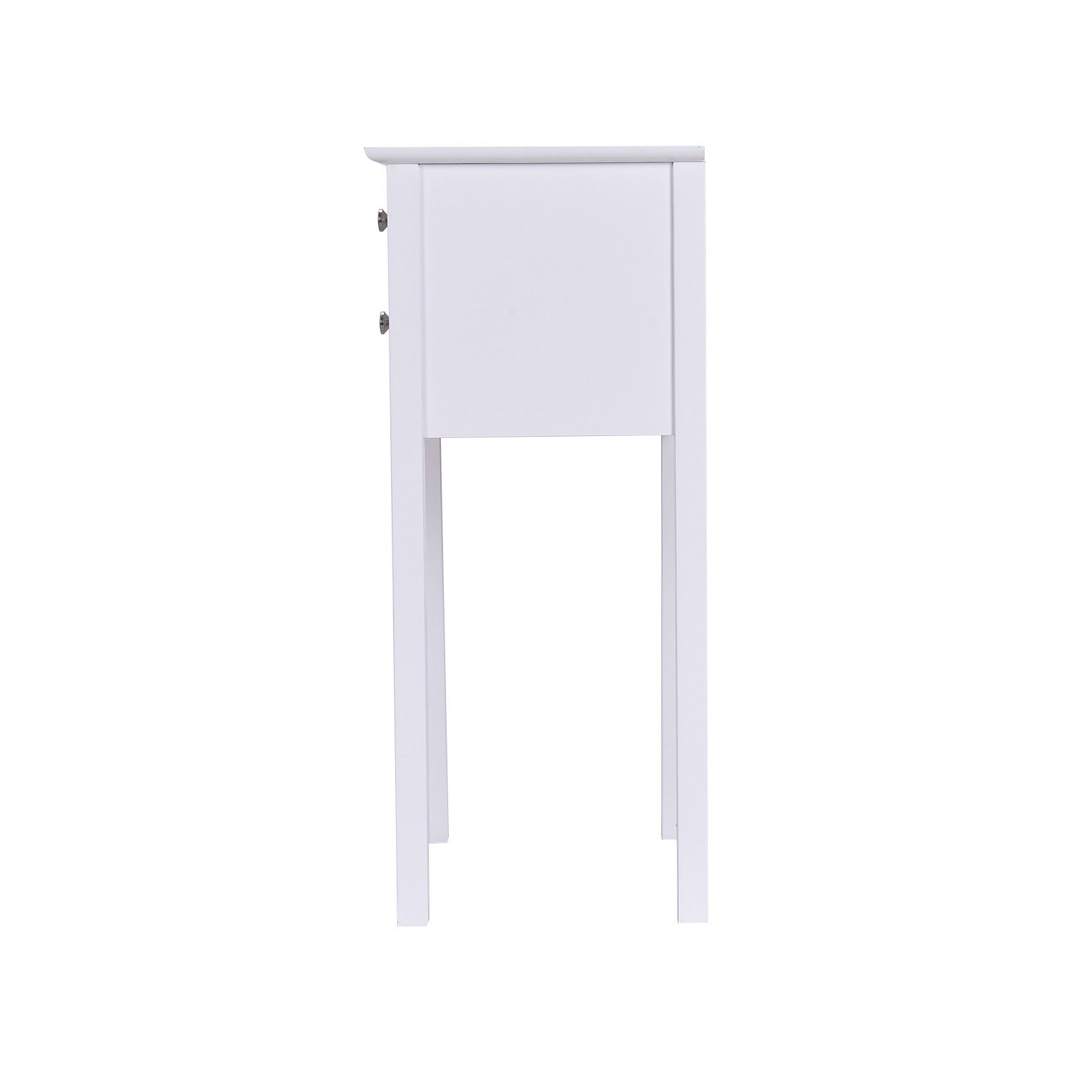 Gymax 2 PCS Side Table End Accent Table Night Stand W/ 2 Drawers White