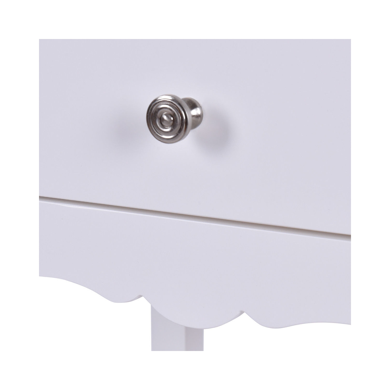 Gymax 2 PCS Side Table End Accent Table Night Stand W/ 2 Drawers White