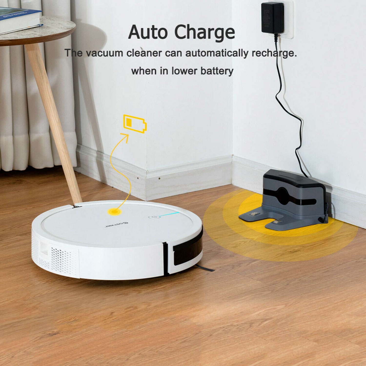 Robot Vacuum Cleaner 2000Pa Strong Suction Filter Auto Self-Charging