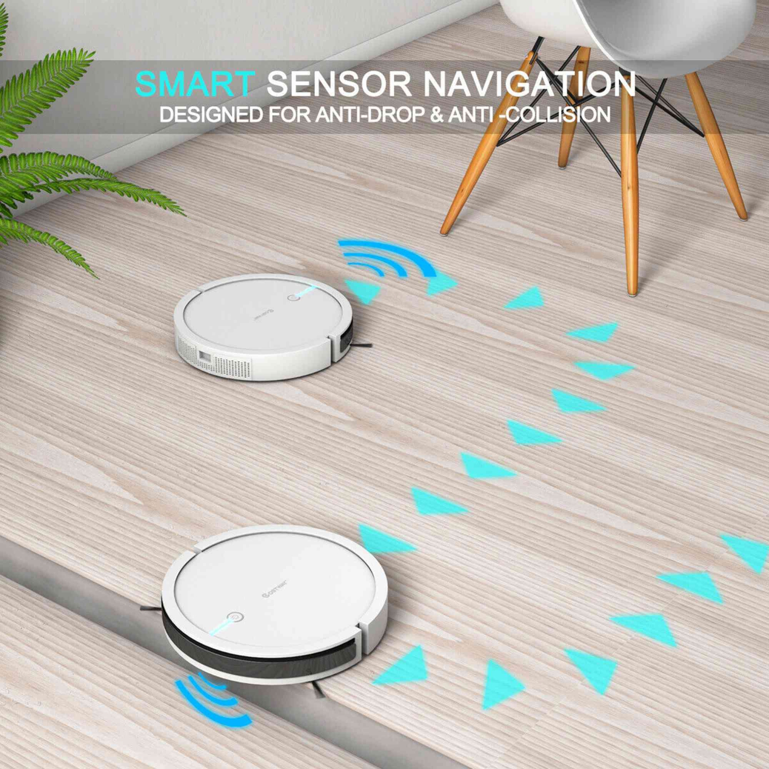 Robot Vacuum Cleaner 2000Pa Strong Suction Filter Auto Self-Charging