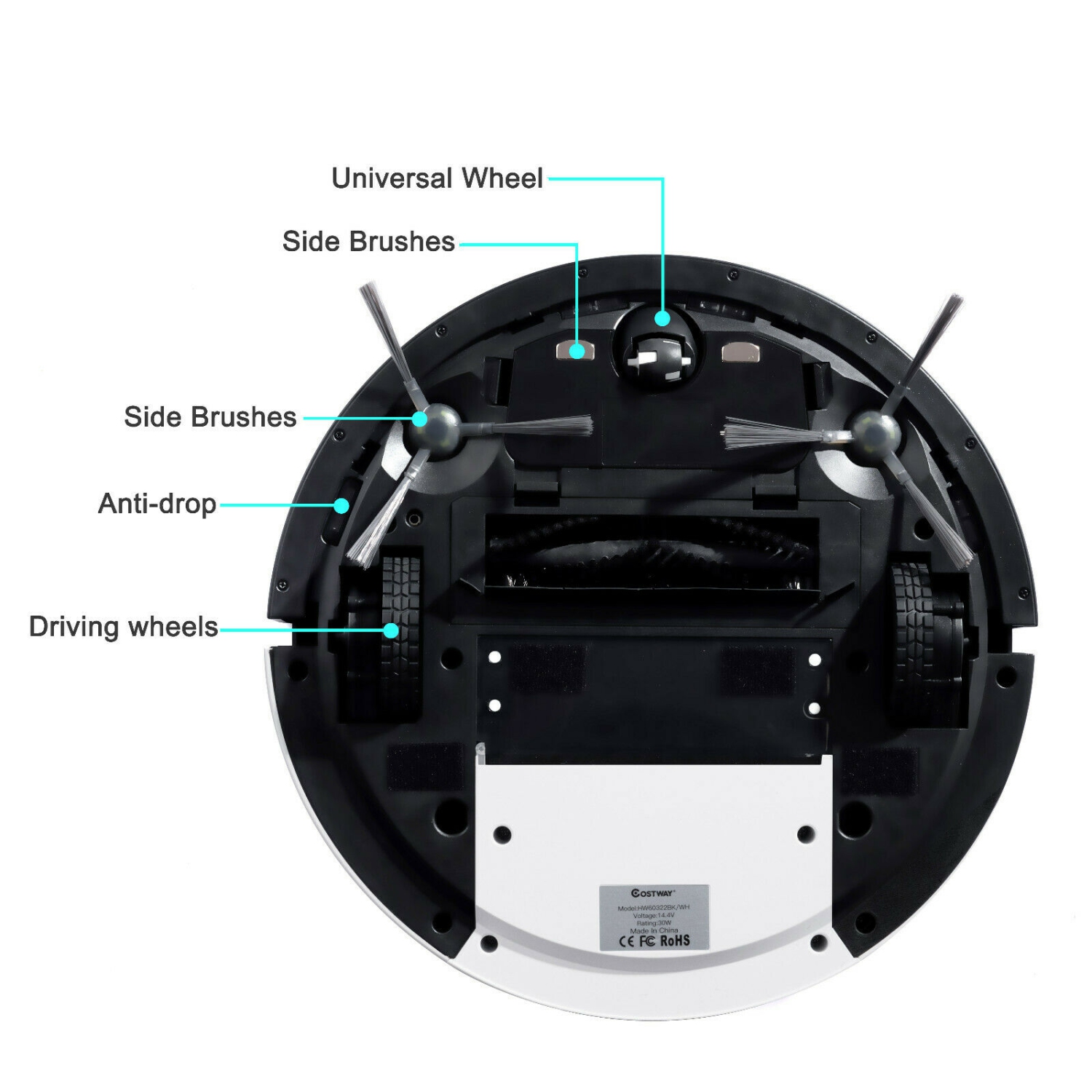 Robot Vacuum Cleaner 2000Pa Strong Suction Filter Auto Self-Charging