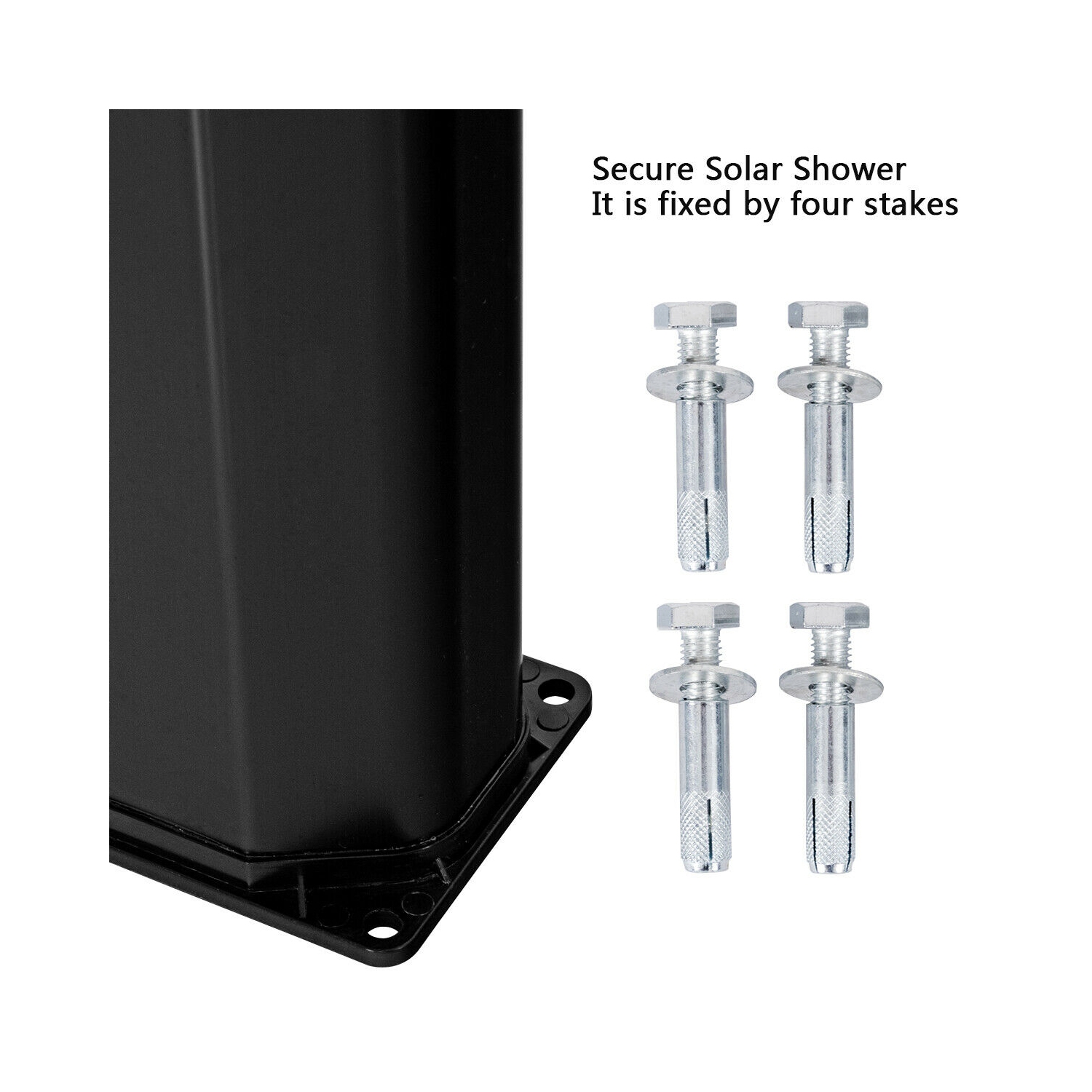 Douche solaire à économie d’énergie, 35L, eau chaude/froide, piscine/jardin, d plage etc., installation facile, noir, 220cm