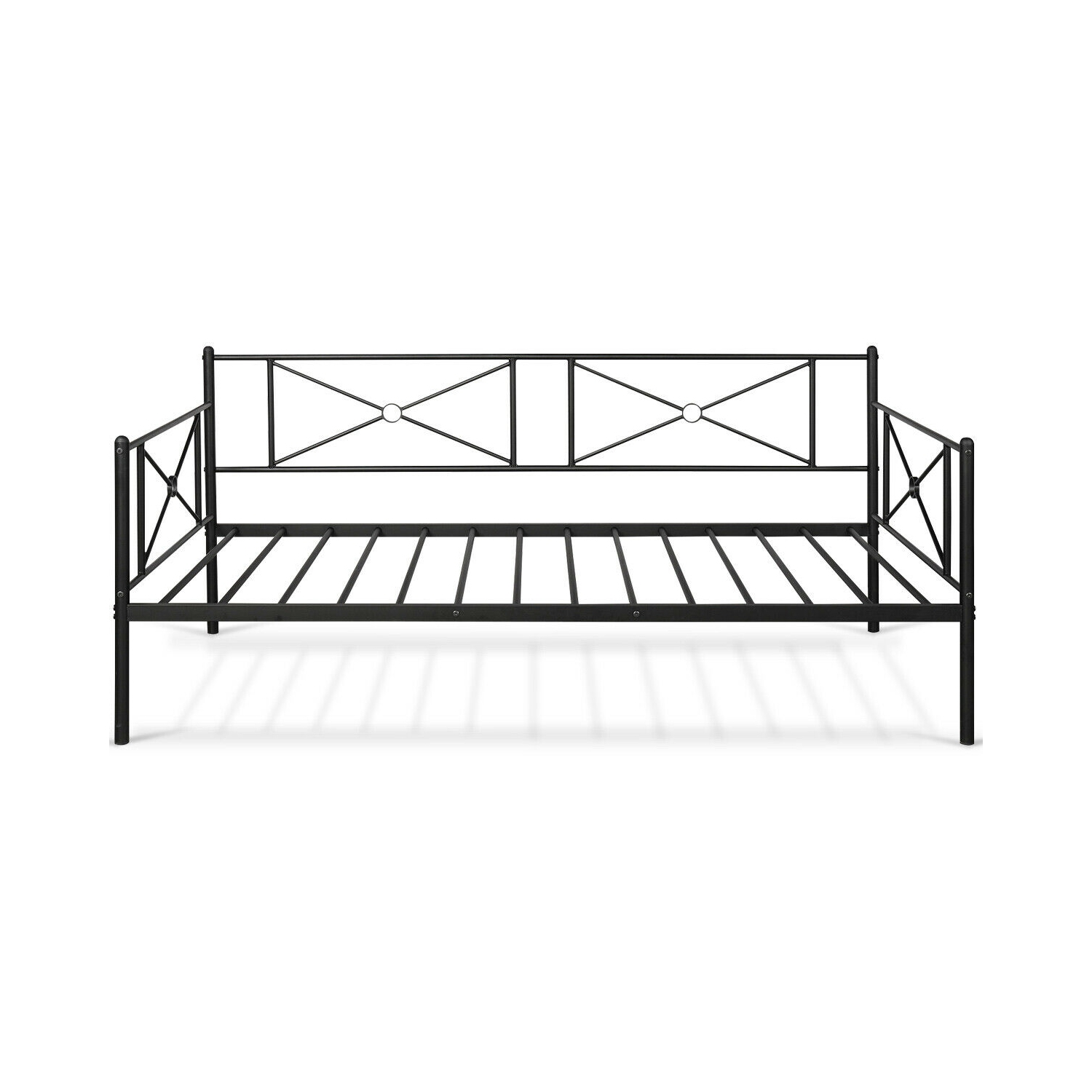 Gymax Twin Size Metal Daybed Frame Multifunctional Platform Bed Stable Steel Slats