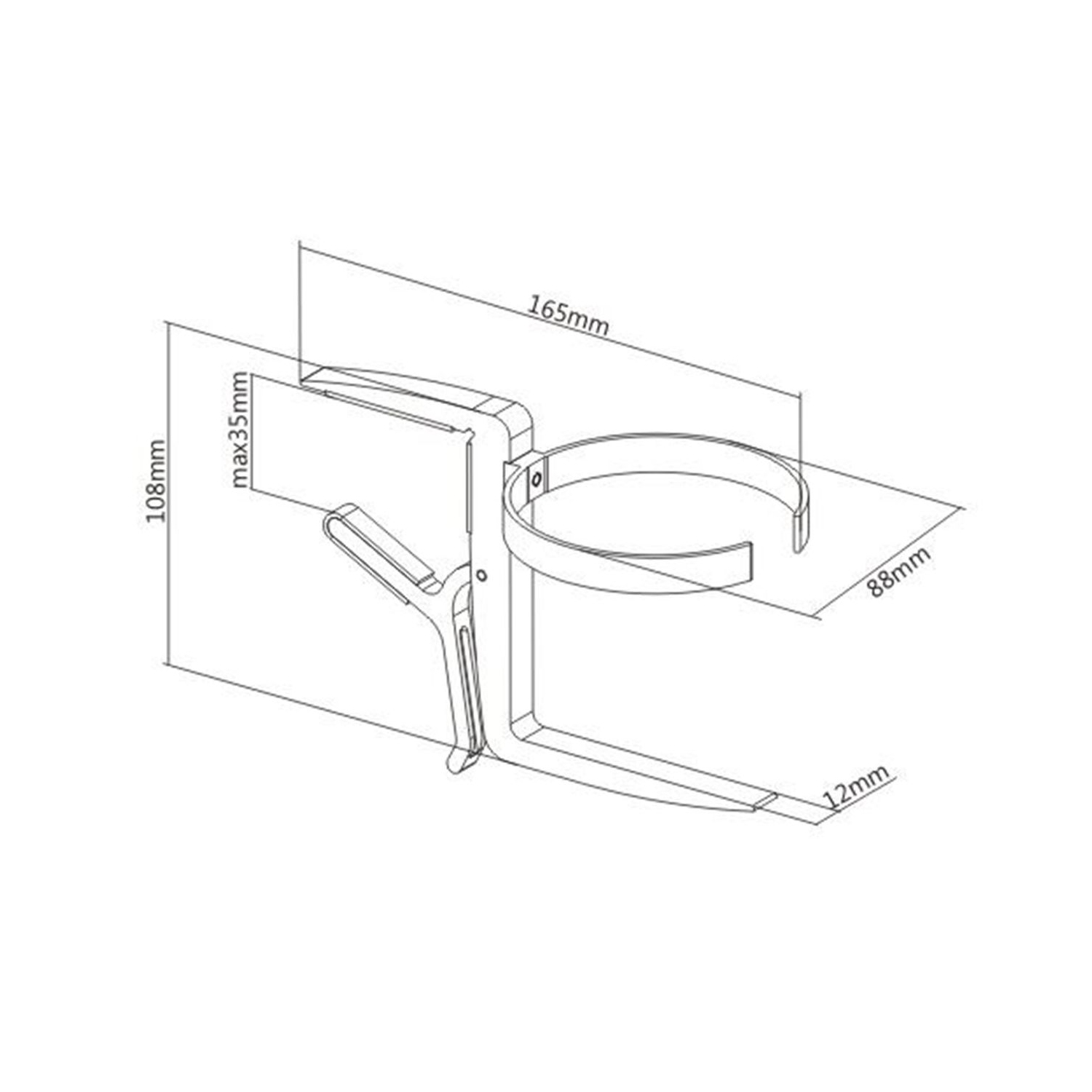 Boost Industries DCH1 Universal Aluminum Cup Holder for Water Bottles, Pop Cans, Mugs
