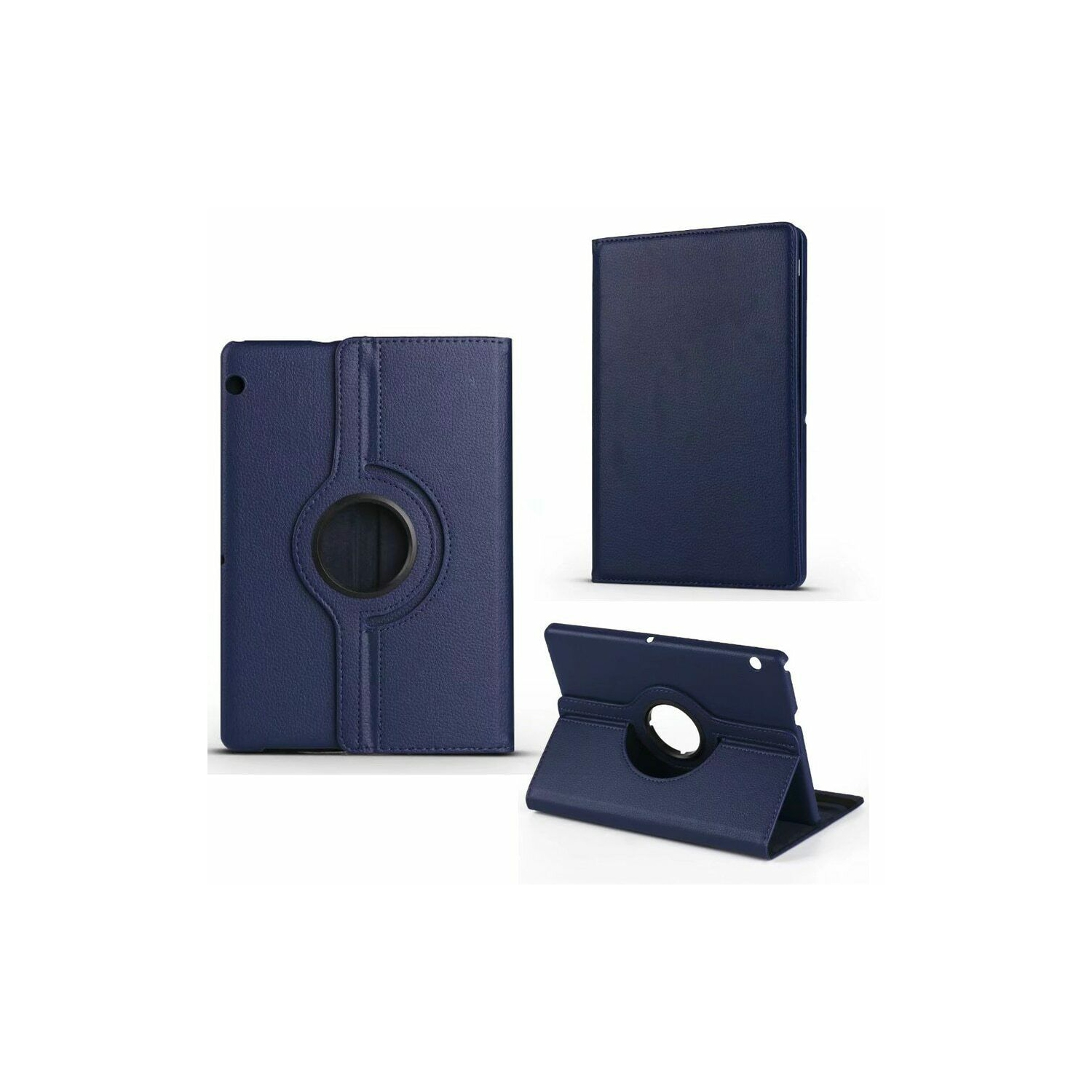 【CSmart】 360 Rotating PU Leather Stand Case Smart Cover for Huawei Mediapad T5 10 10.1", Navy
