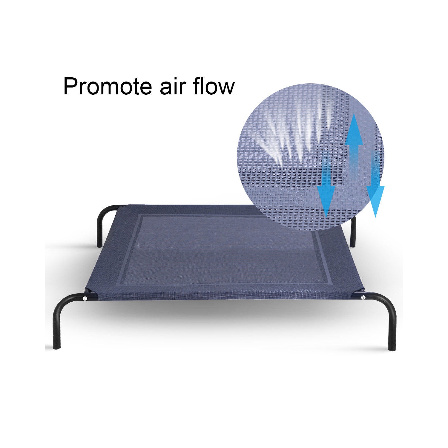 Gymax Large Dog Cat Bed Elevated Pet Cot Indoor Outdoor Camping Steel Frame Mat