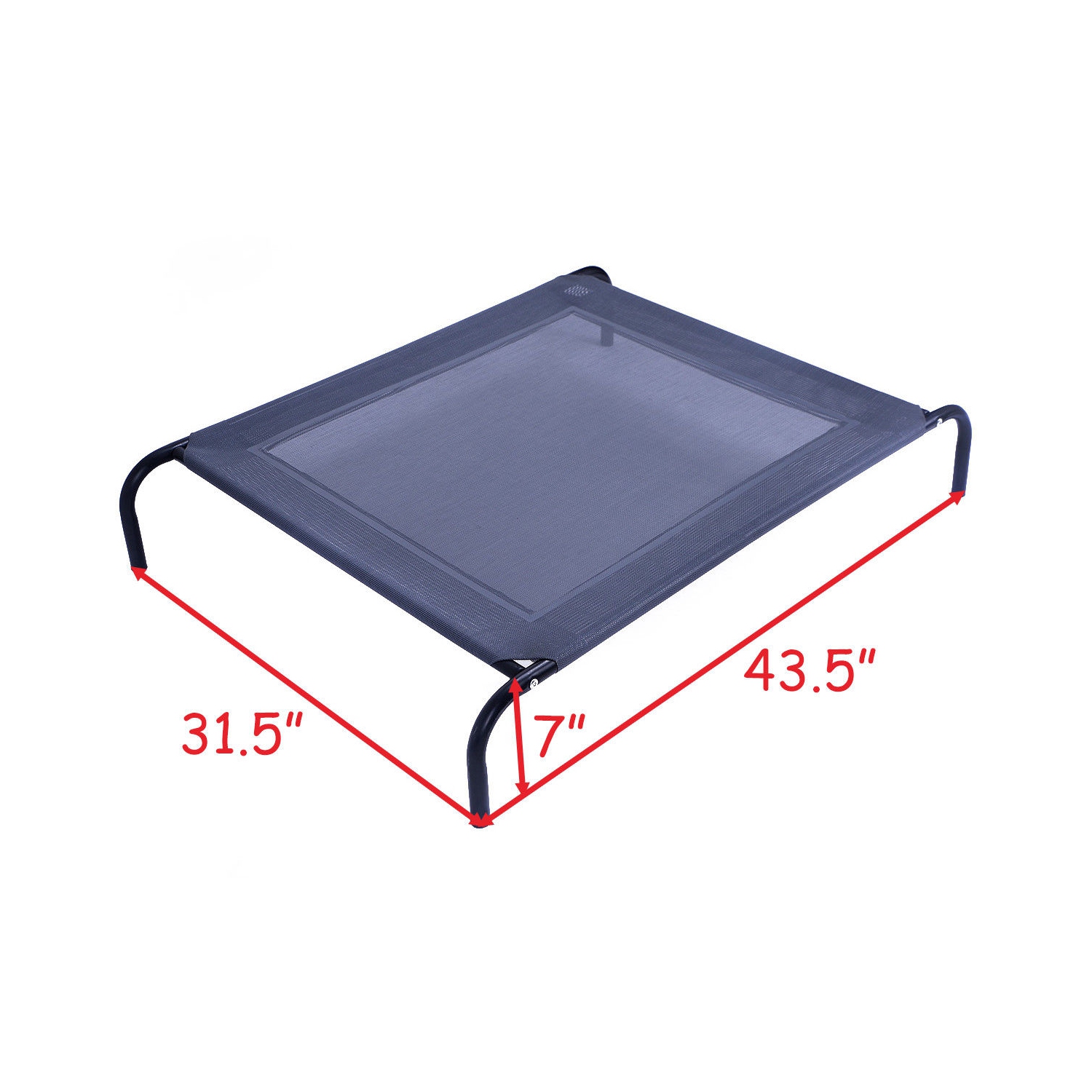 Gymax Large Dog Cat Bed Elevated Pet Cot Indoor Outdoor Camping Steel Frame Mat