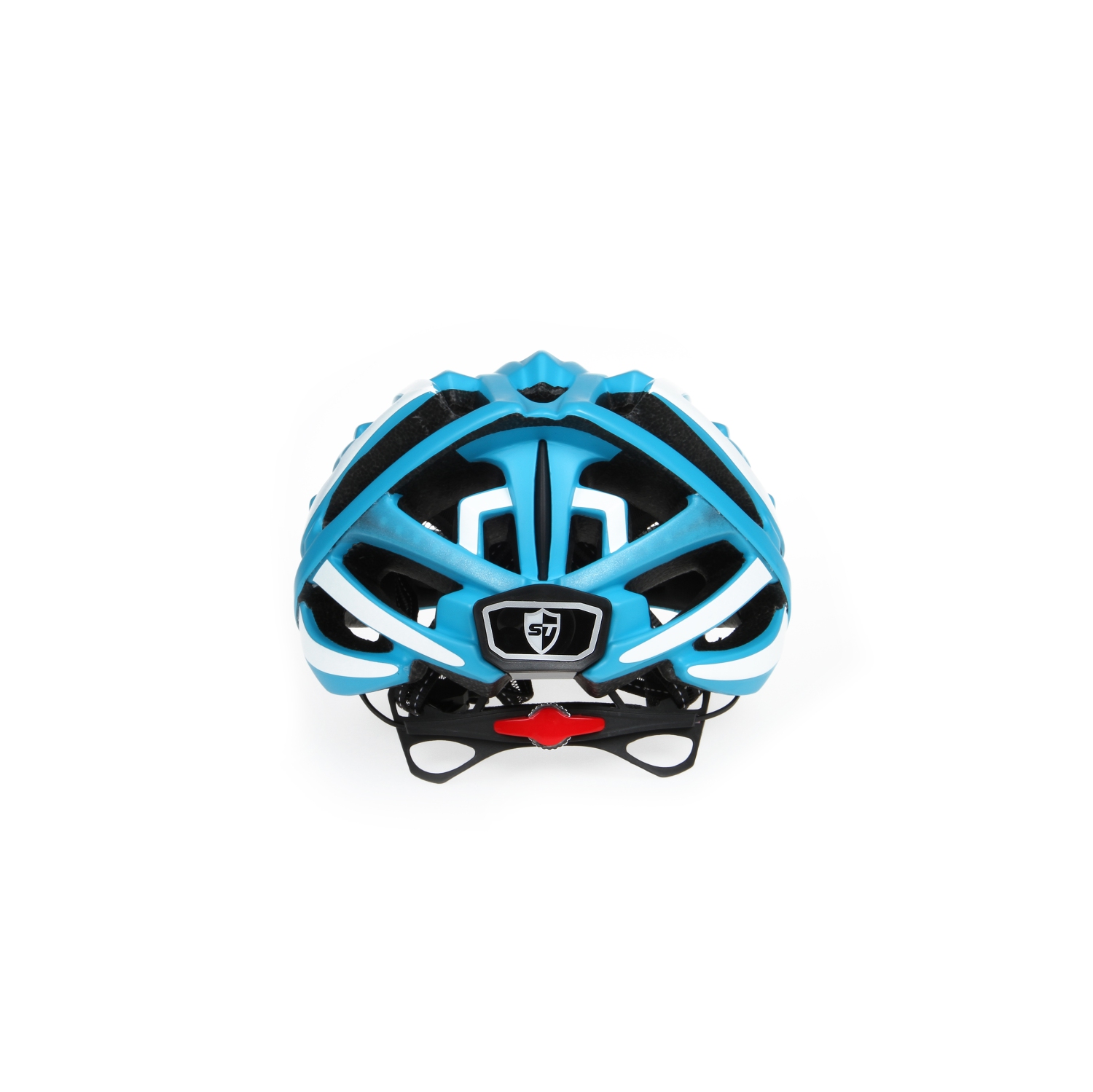 RBSM SPORTS Safe-tec Smart Helmet - Sensor Controlled Brake Light Function, Head Lights, Turn Signals - Blue/white Large