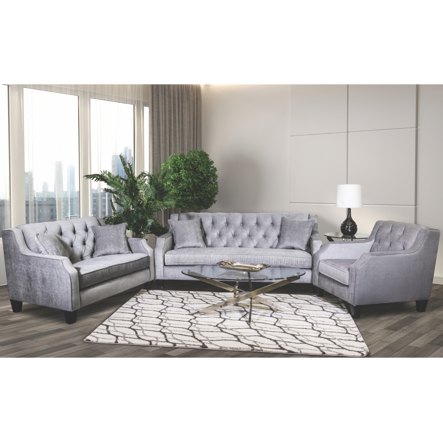 Canadian Sofa Distributions 'Theo' Grey Fabric Chair