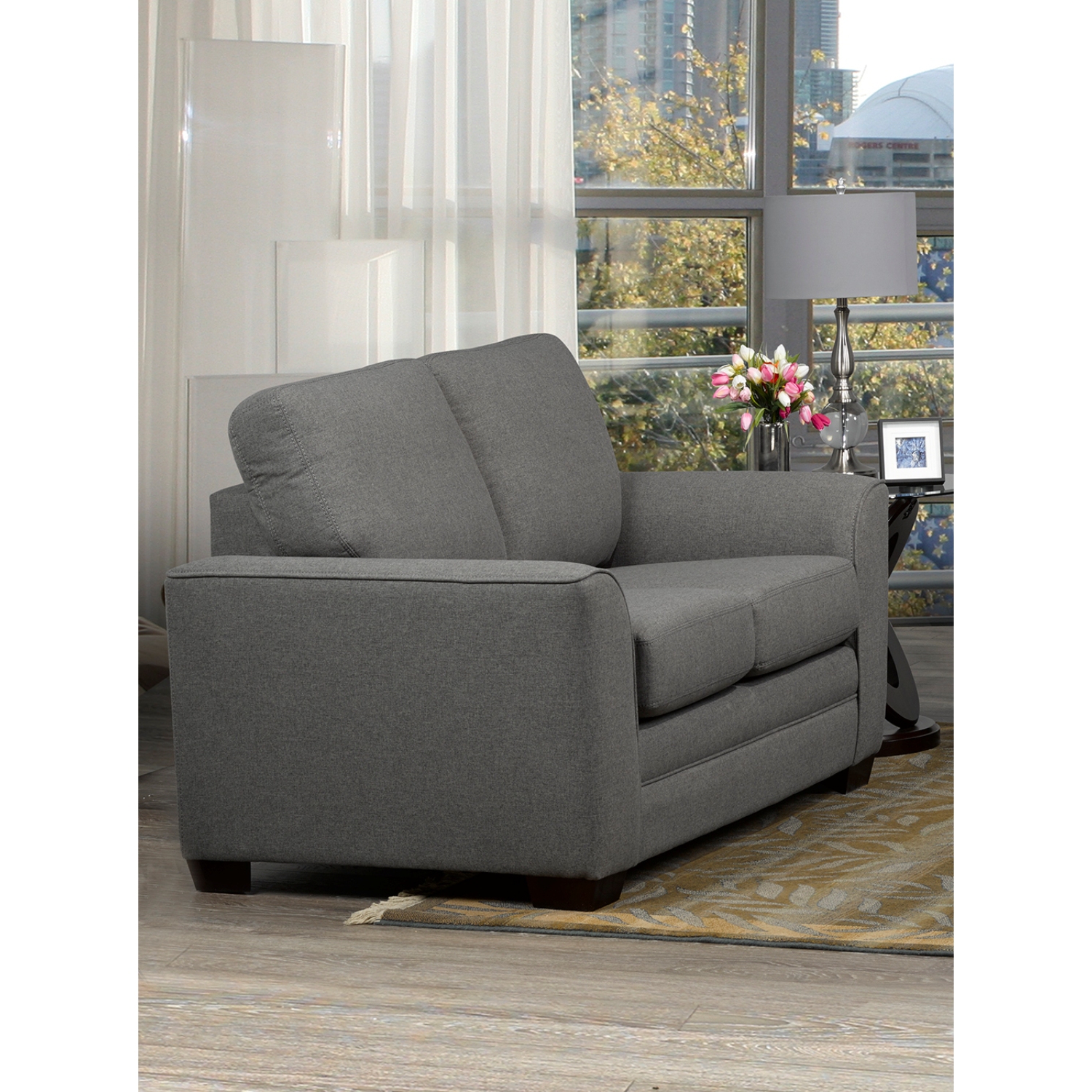 Causeuse en tissu Alexandre de Canadian Sofa Group, gris