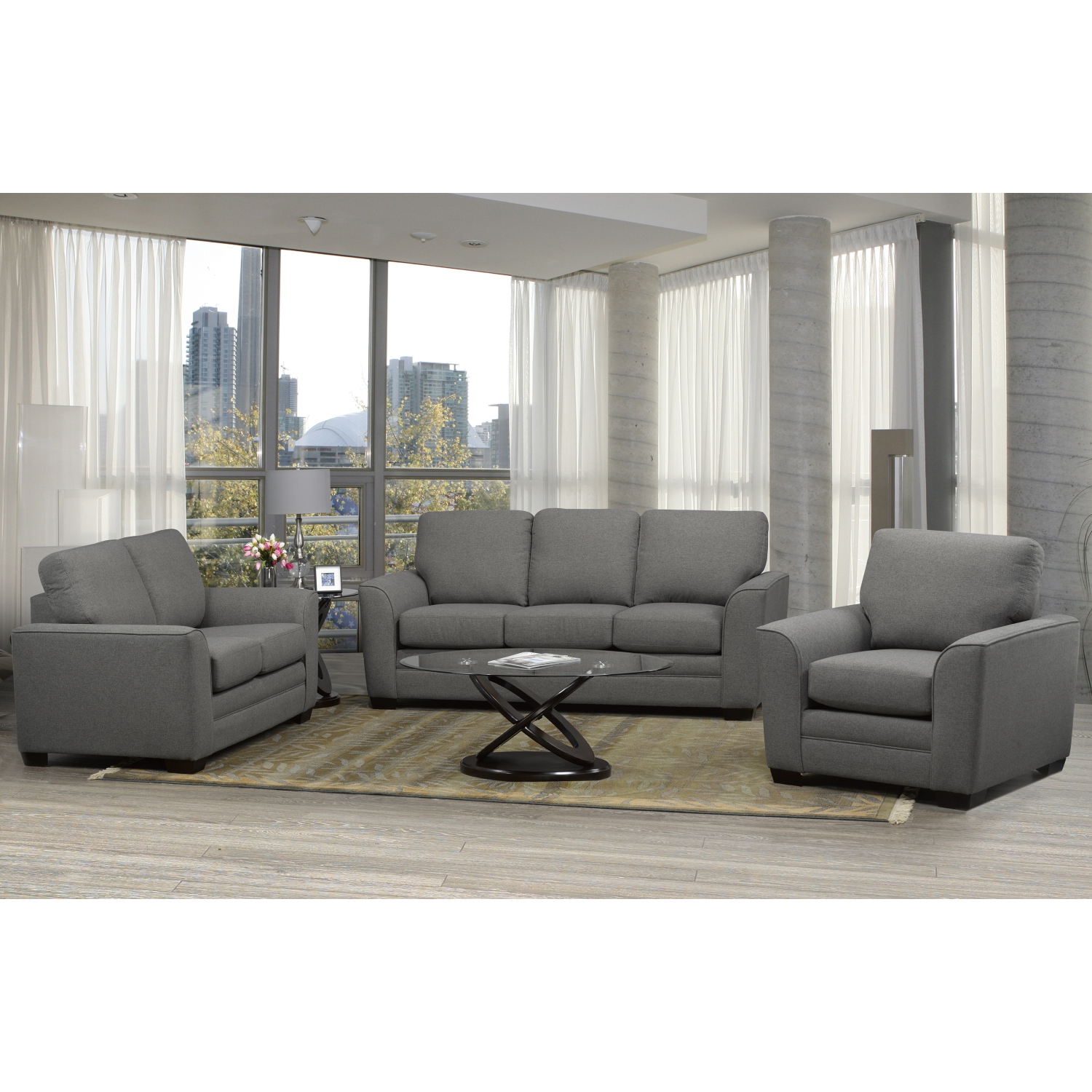 Causeuse en tissu Alexandre de Canadian Sofa Group, gris