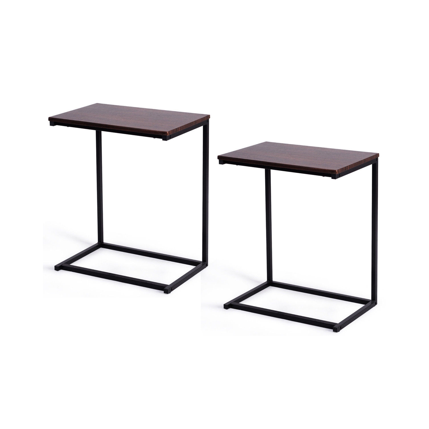 Gymax 2PCS 26'' Laptop Holder Sofa Side End Table C Table Home Office Furniture