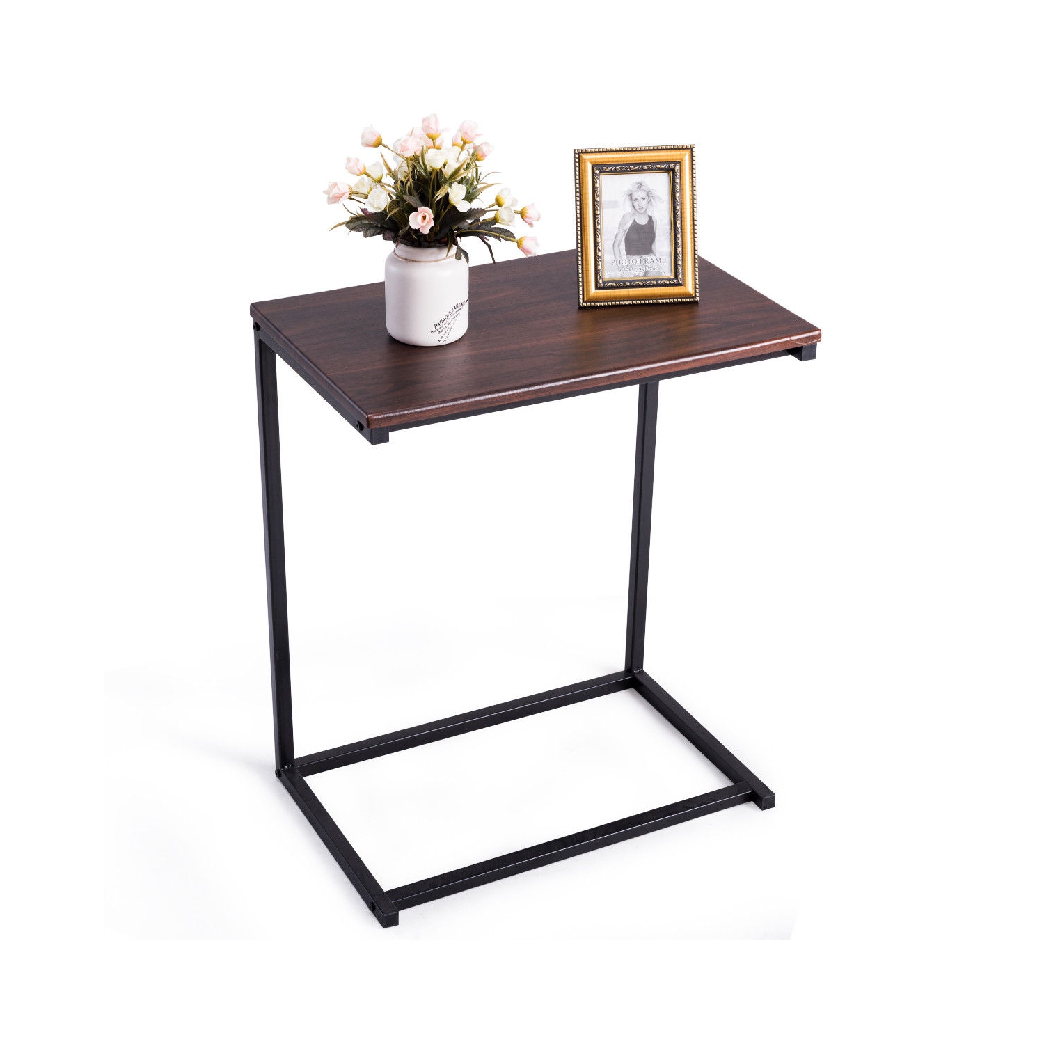 Gymax 2PCS 26'' Laptop Holder Sofa Side End Table C Table Home Office Furniture