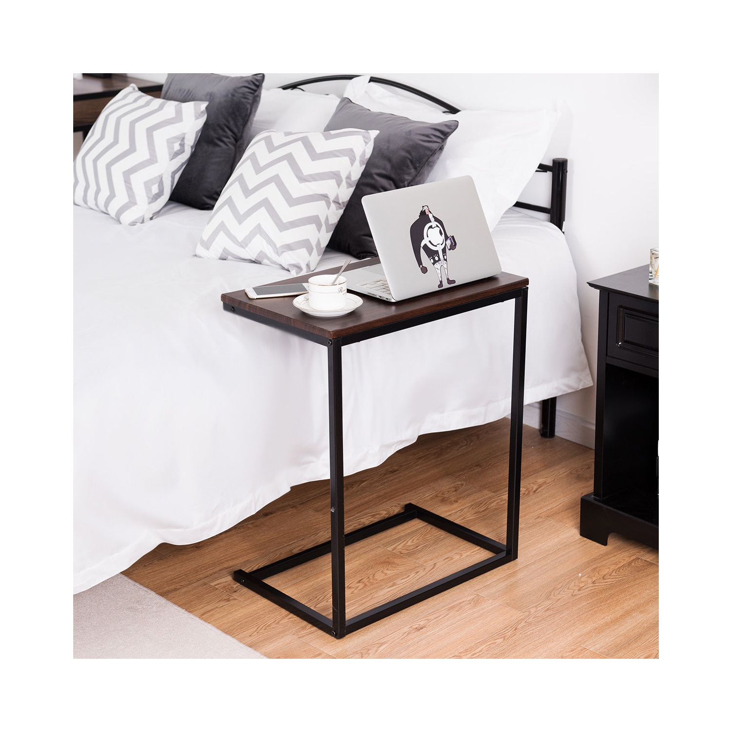 Gymax 26'' Laptop Holder Sofa Side End Table C Table Home Office Furniture