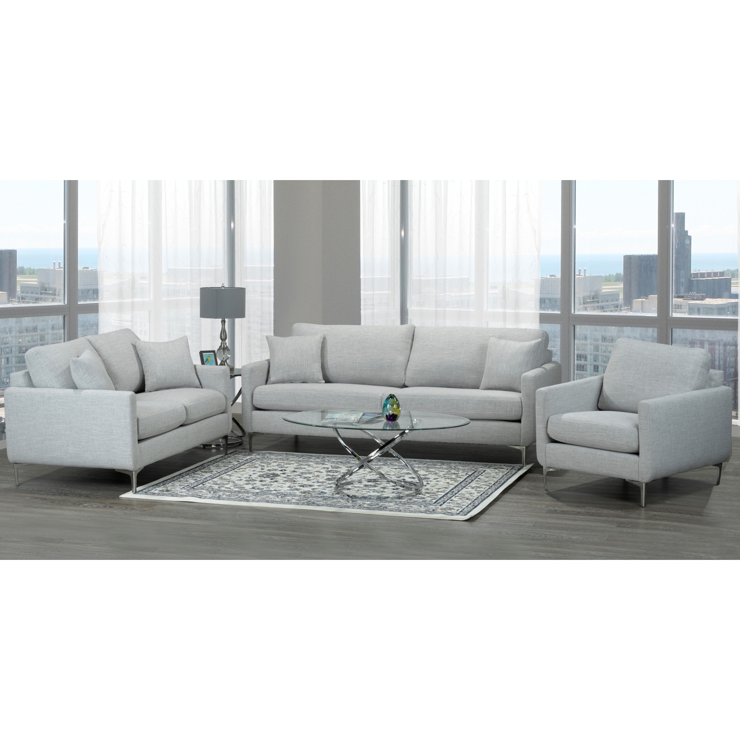 Canadian Sofa Distributions 'Grayson' Silver Fabric Chair