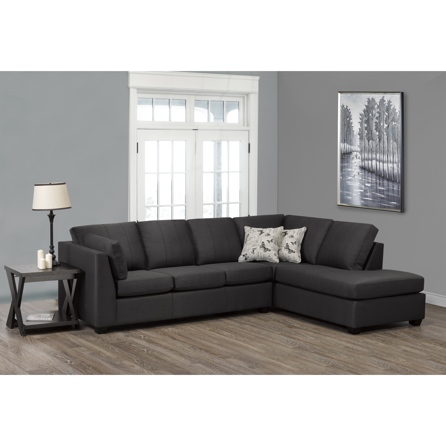 Coupe en tissu Nathan de Canadian Sofa Group, gris foncé