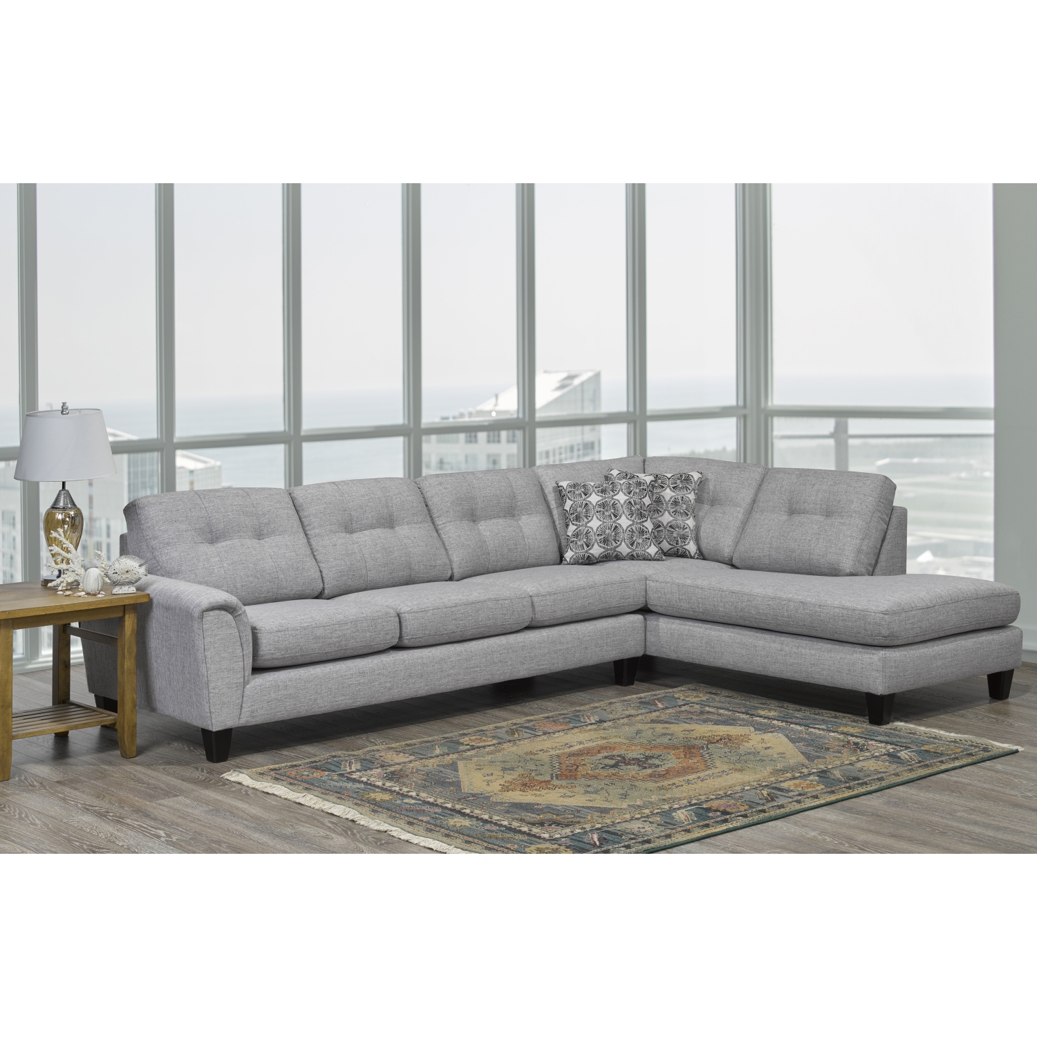 Canadian Sofa Distributions 'Dex' Grey Fabric Sectional