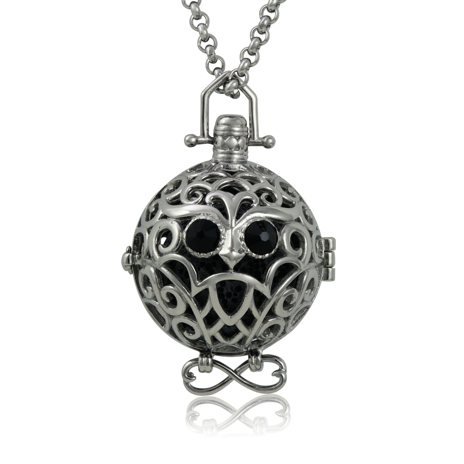 Stainless Steel Large Owl Cubic Persian Antique Scroll Aroma Therapy Diffuser