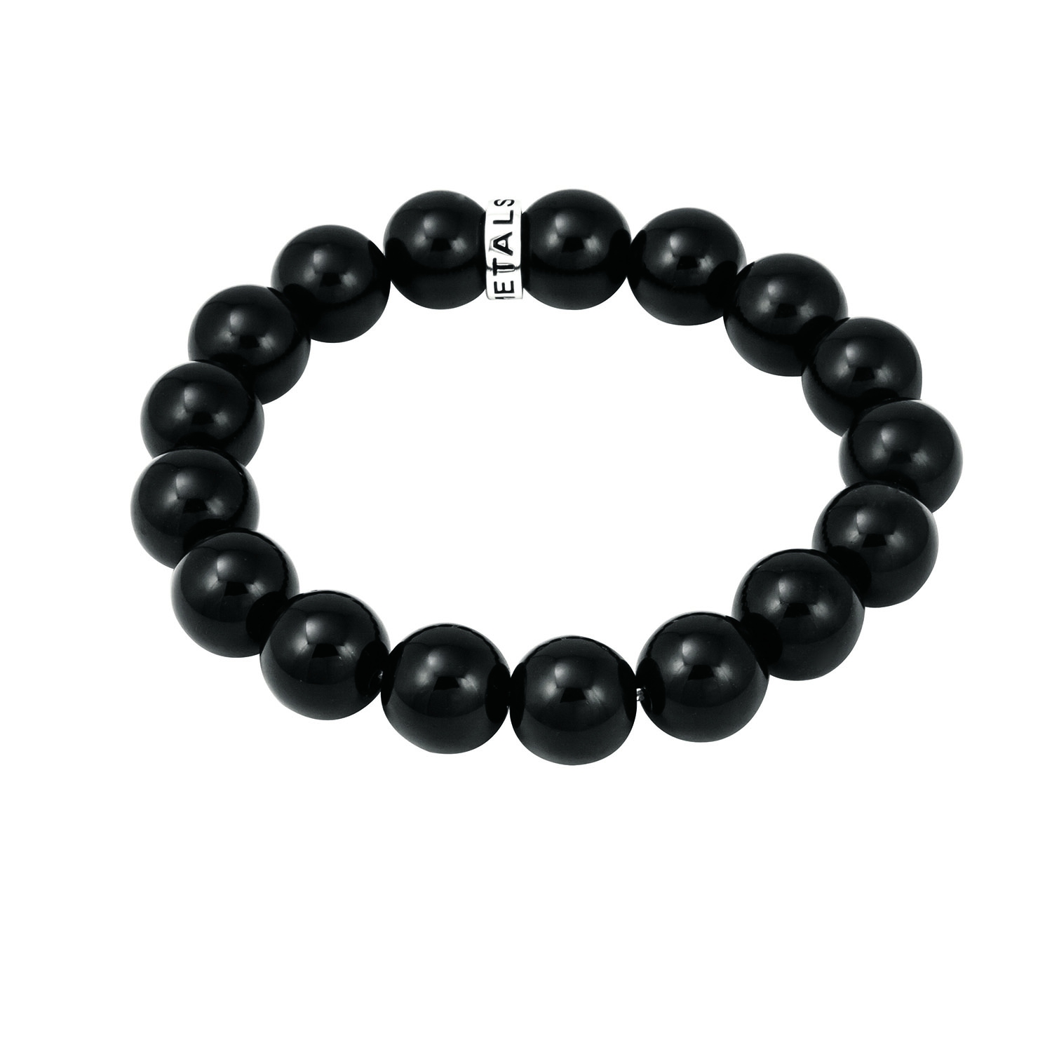 Sterling Silverdesigner Unisex Onyx Ball Bracelet