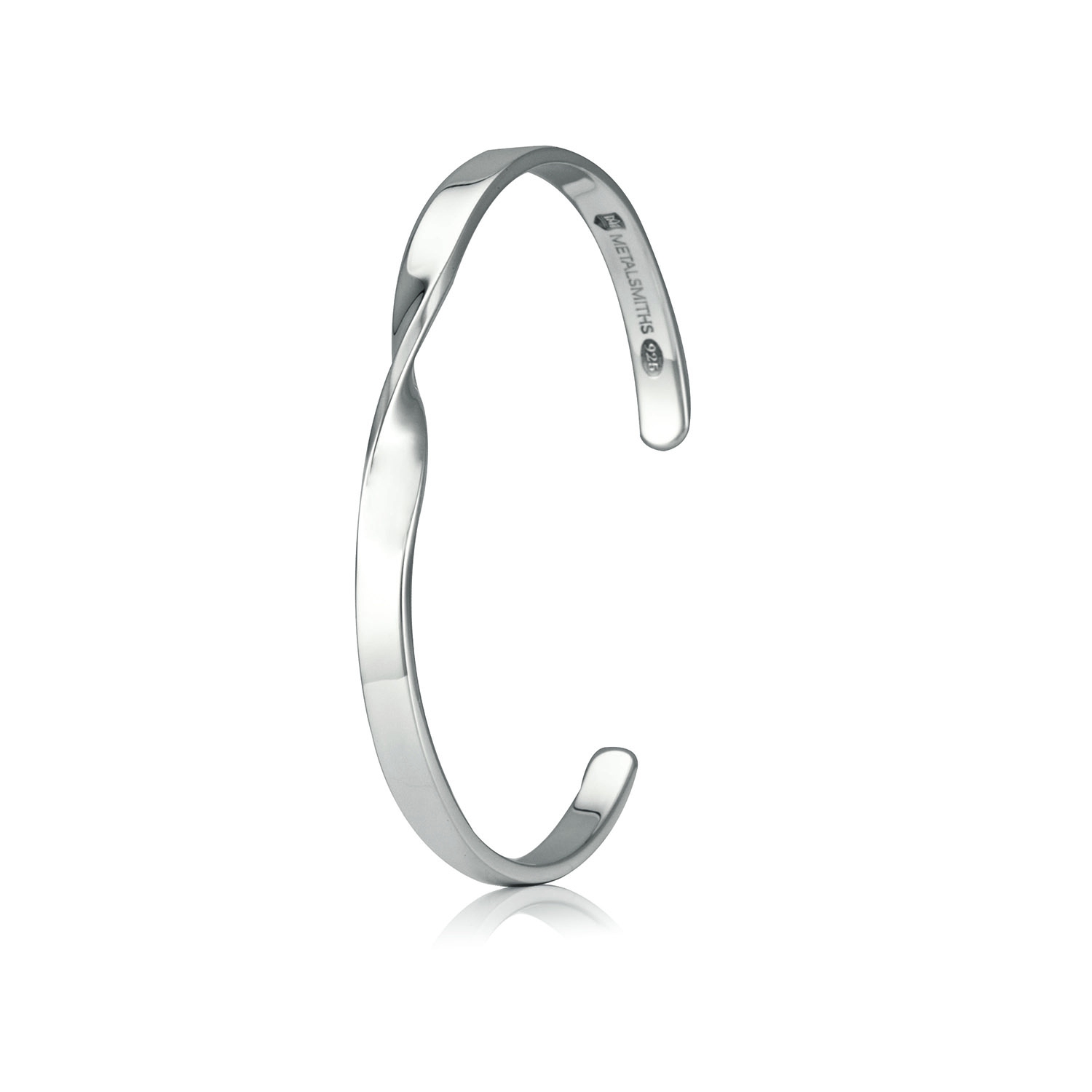 Sterling Silver Designer Single Twist Cuff