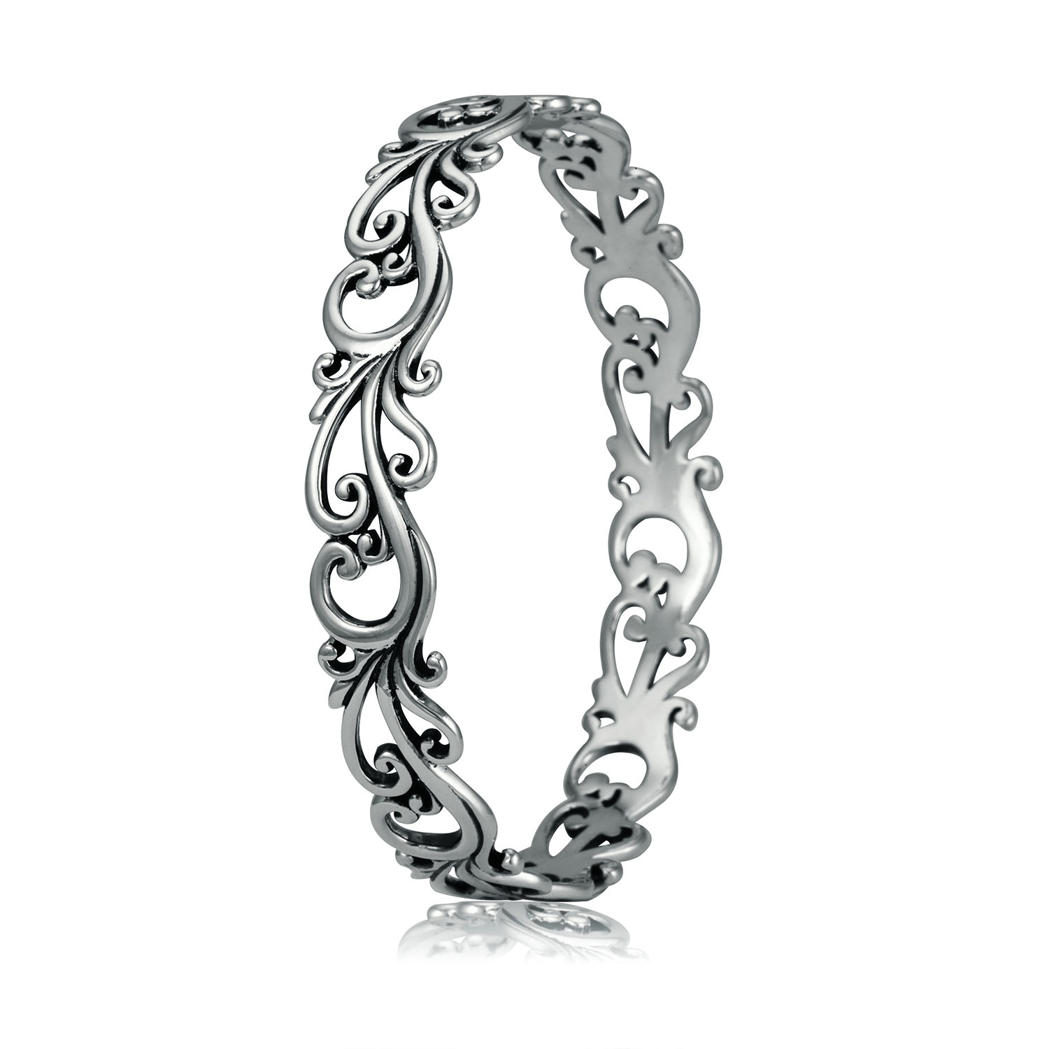 Sterling Silver Panos Scroll Bangle