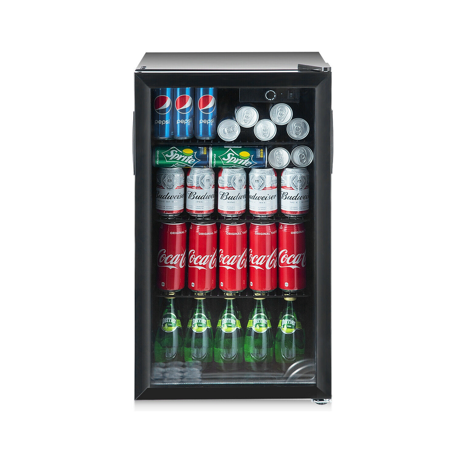 Gymax 120-Can Freestanding Beverage Cooler - Black