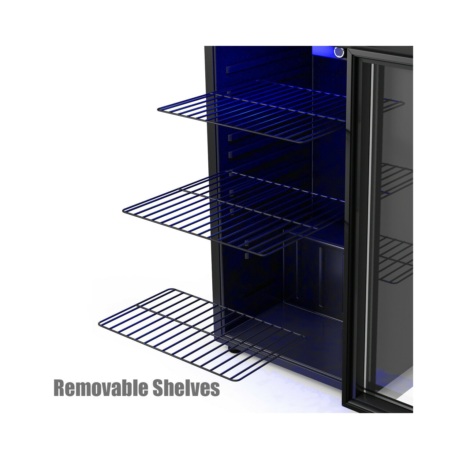 Gymax 120-Can Freestanding Beverage Cooler - Black