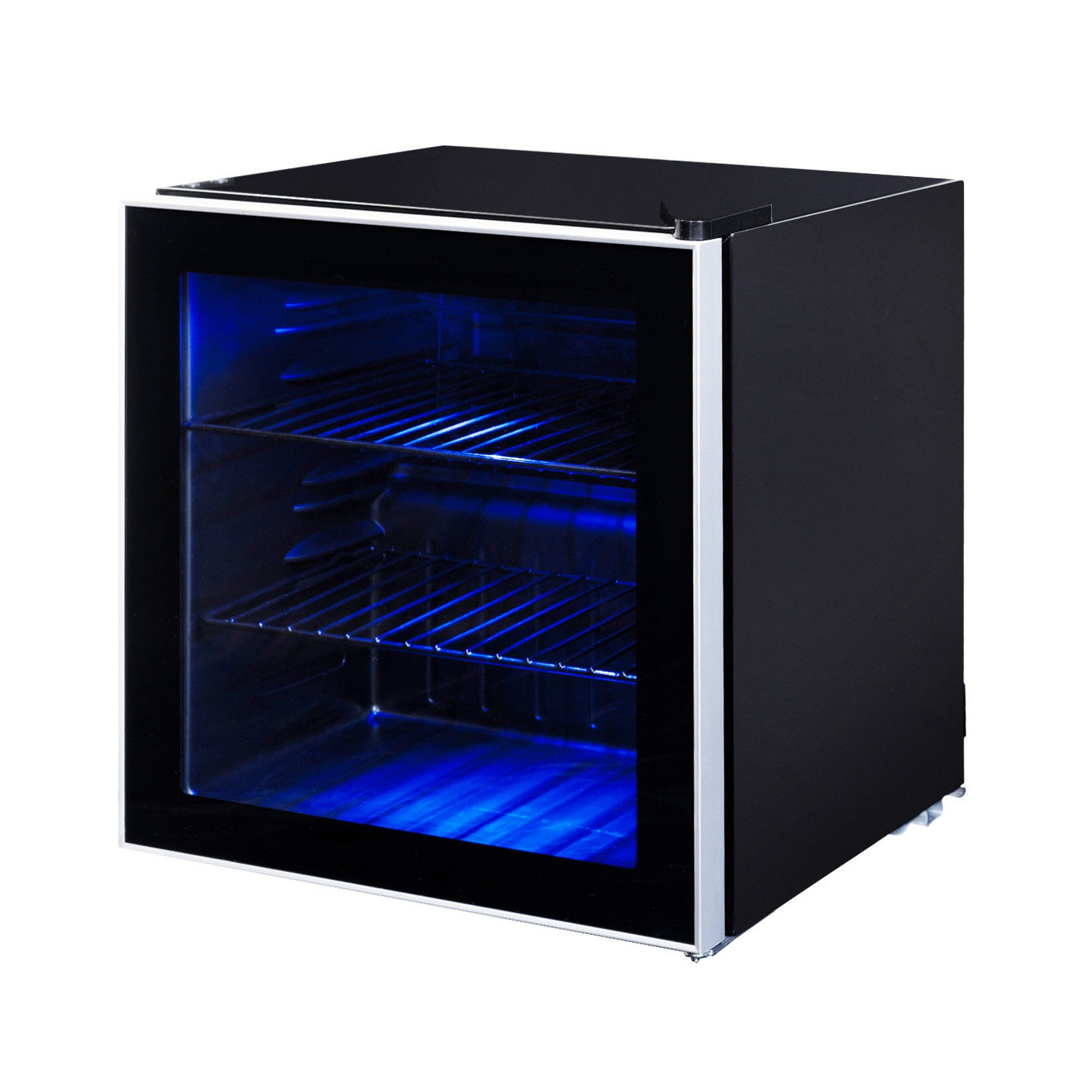Gymax 60 Can Beverage Refrigerator Beer Wine Soda Drink Cooler Mini Fridge Glass Door