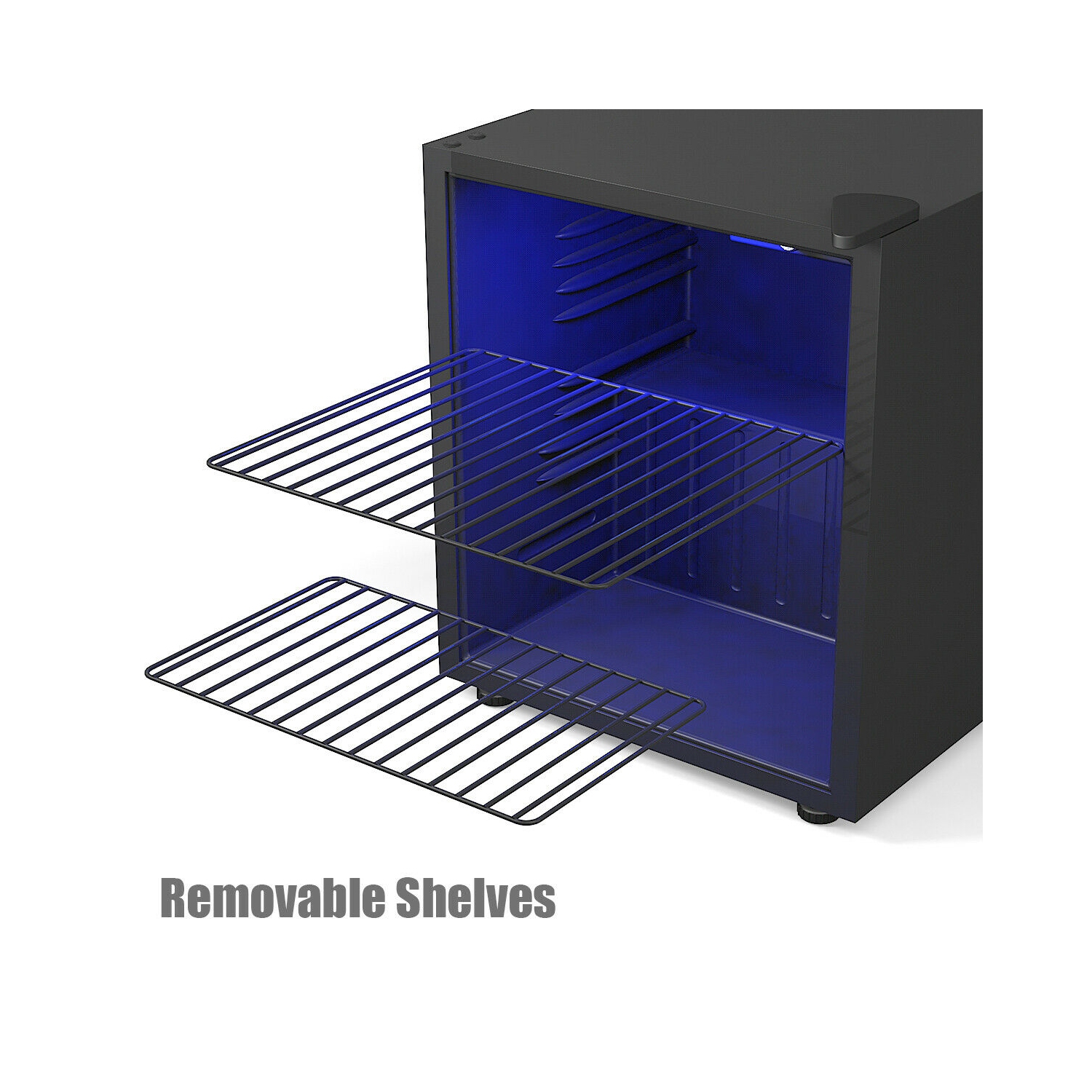 Gymax 60 Can Beverage Refrigerator Beer Wine Soda Drink Cooler Mini Fridge Glass Door