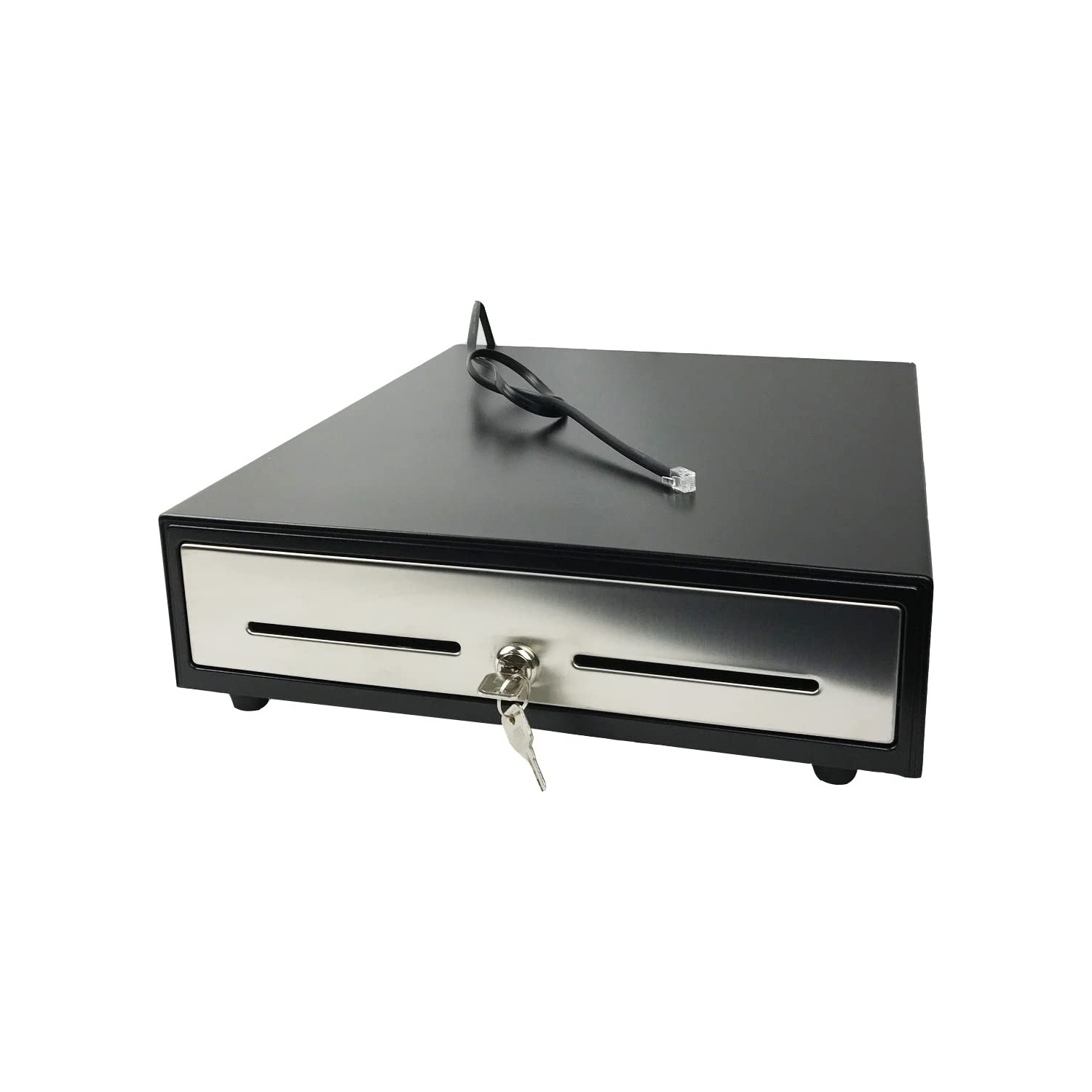 ANGEL POS 16" x 14" Automatic Open Portable CA & US Bill Point of Sale Cash Drawer with Key-Lock & Stainless Steel Front
