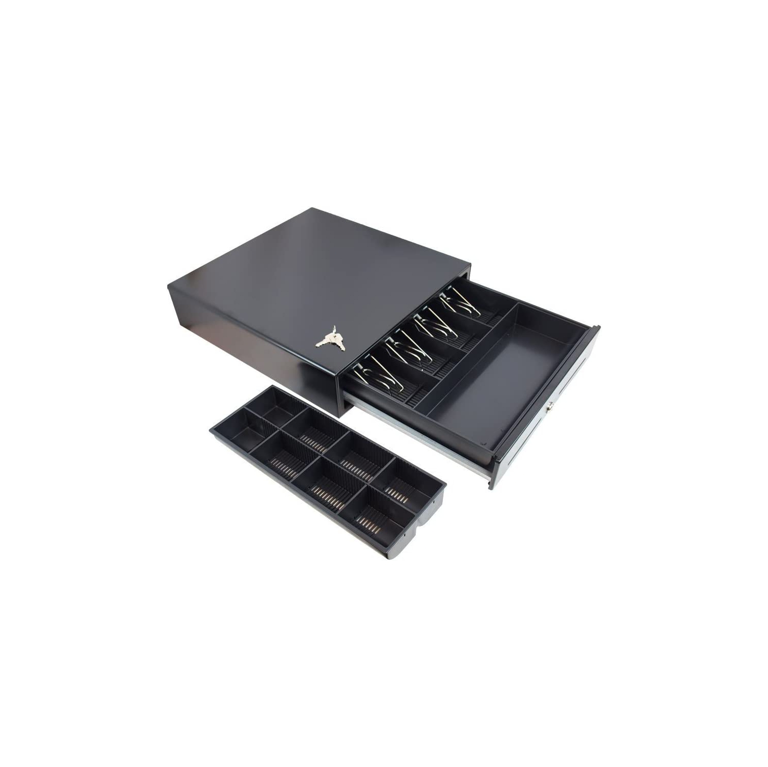 ANGEL POS 16" x 14" Automatic Open Portable CA & US Bill Point of Sale Cash Drawer with Key-Lock & Stainless Steel Front