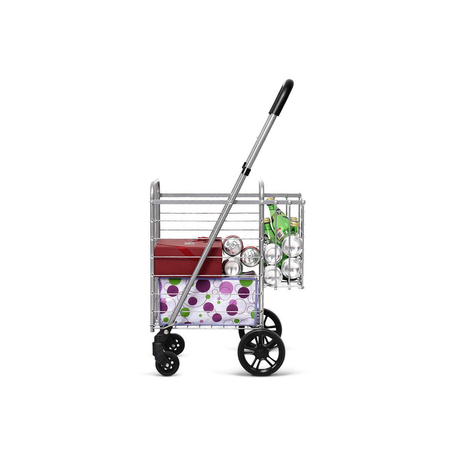 Chariot pliant à roulettes pour gros paniers de Costway, poignée réglable