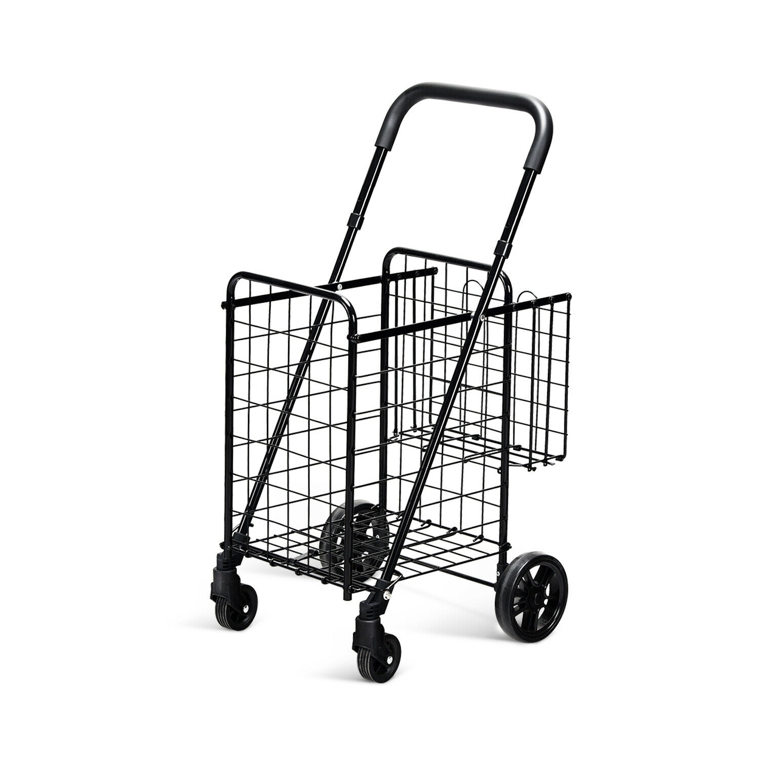 Chariot pliant à roulettes pour gros paniers de Costway, poignée réglable