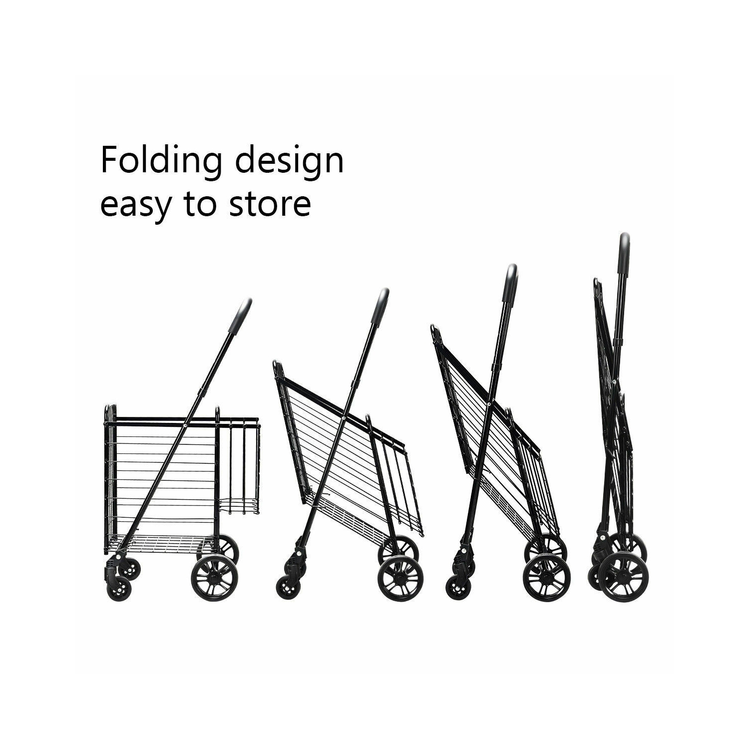 Chariot pliant à roulettes pour gros paniers de Costway, poignée réglable