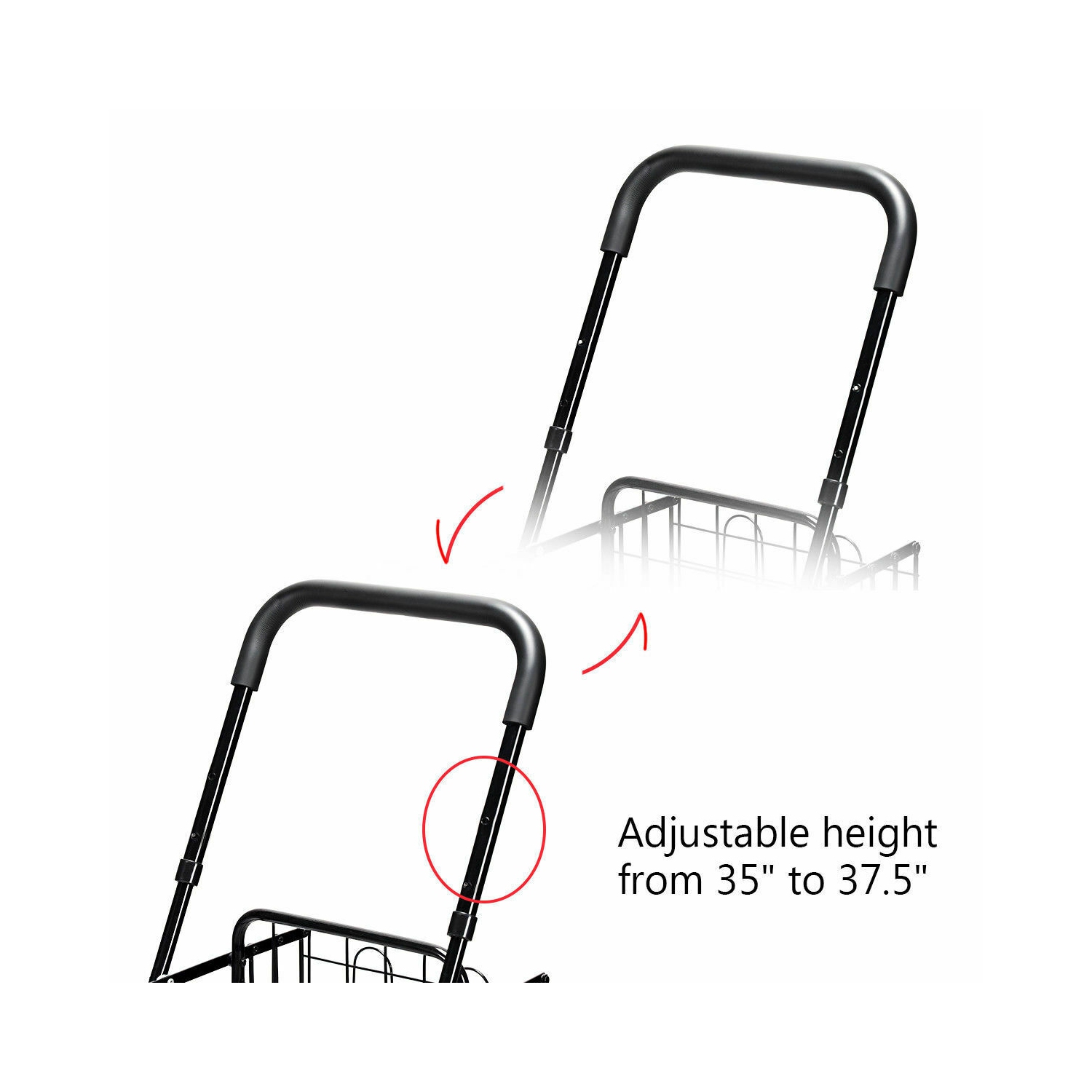 Chariot pliant à roulettes pour gros paniers de Costway, poignée réglable