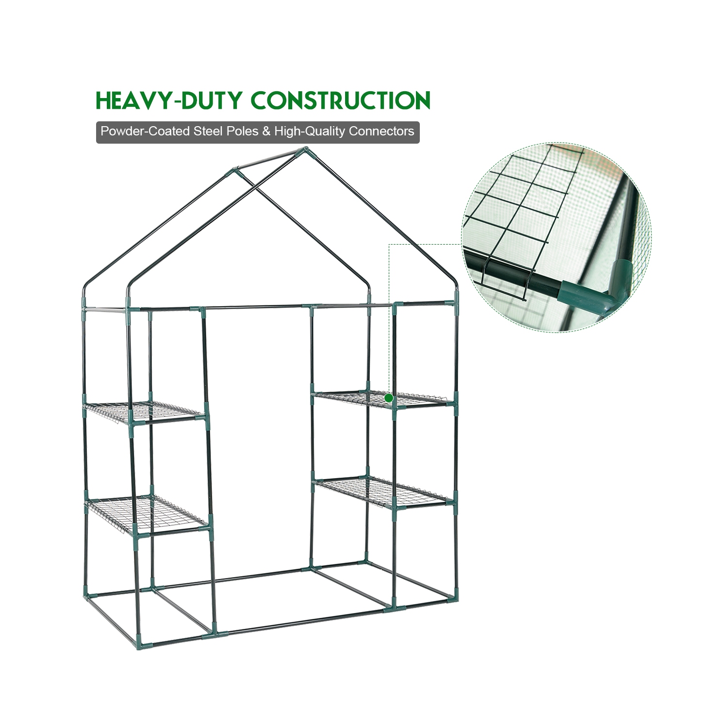 Mini serre portable de plein air avec 4 niveaux de 8 étagères
