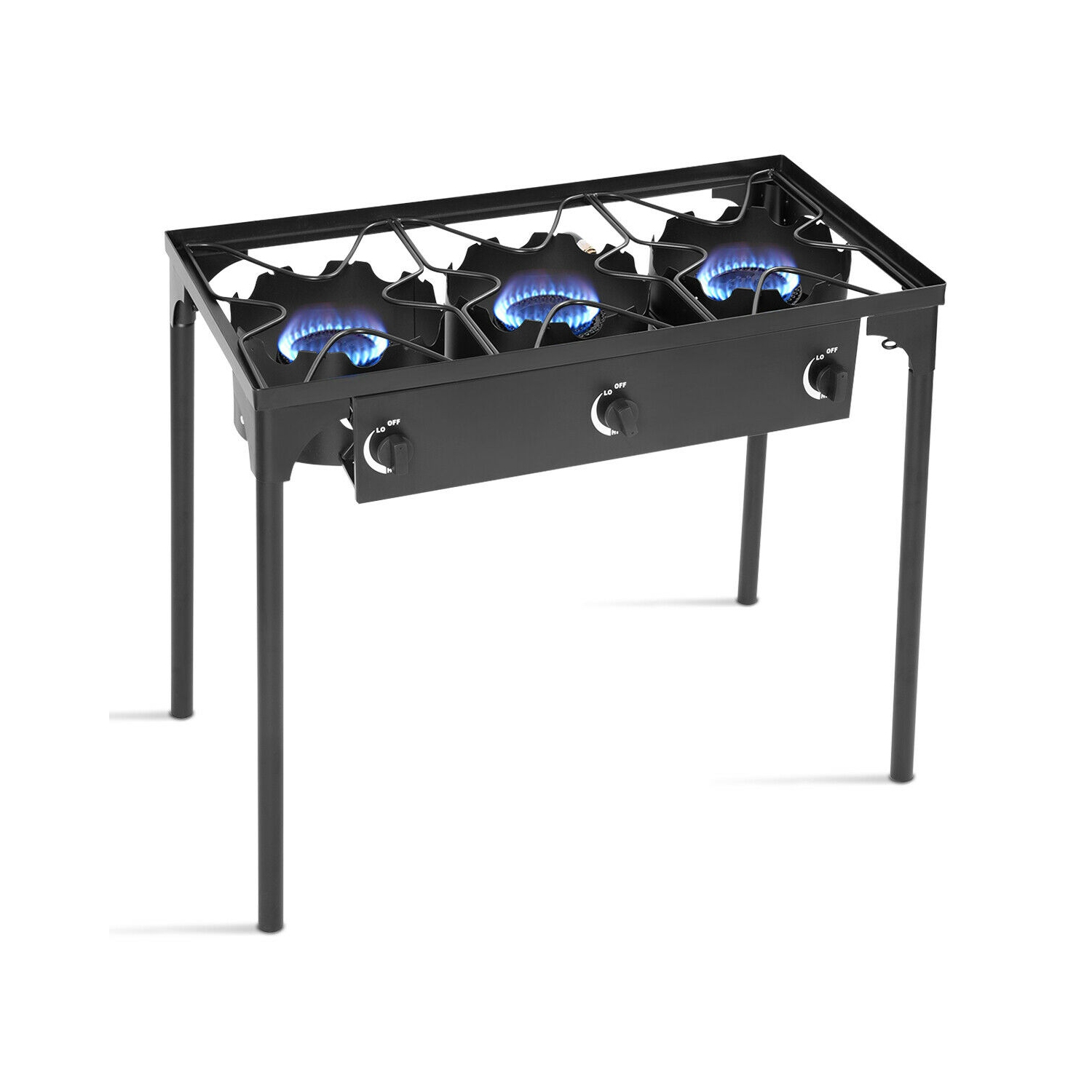 Costway Portable Propane 225,000-BTU 3 Burner Gas Cooker Outdoor Camp Stove BBQ