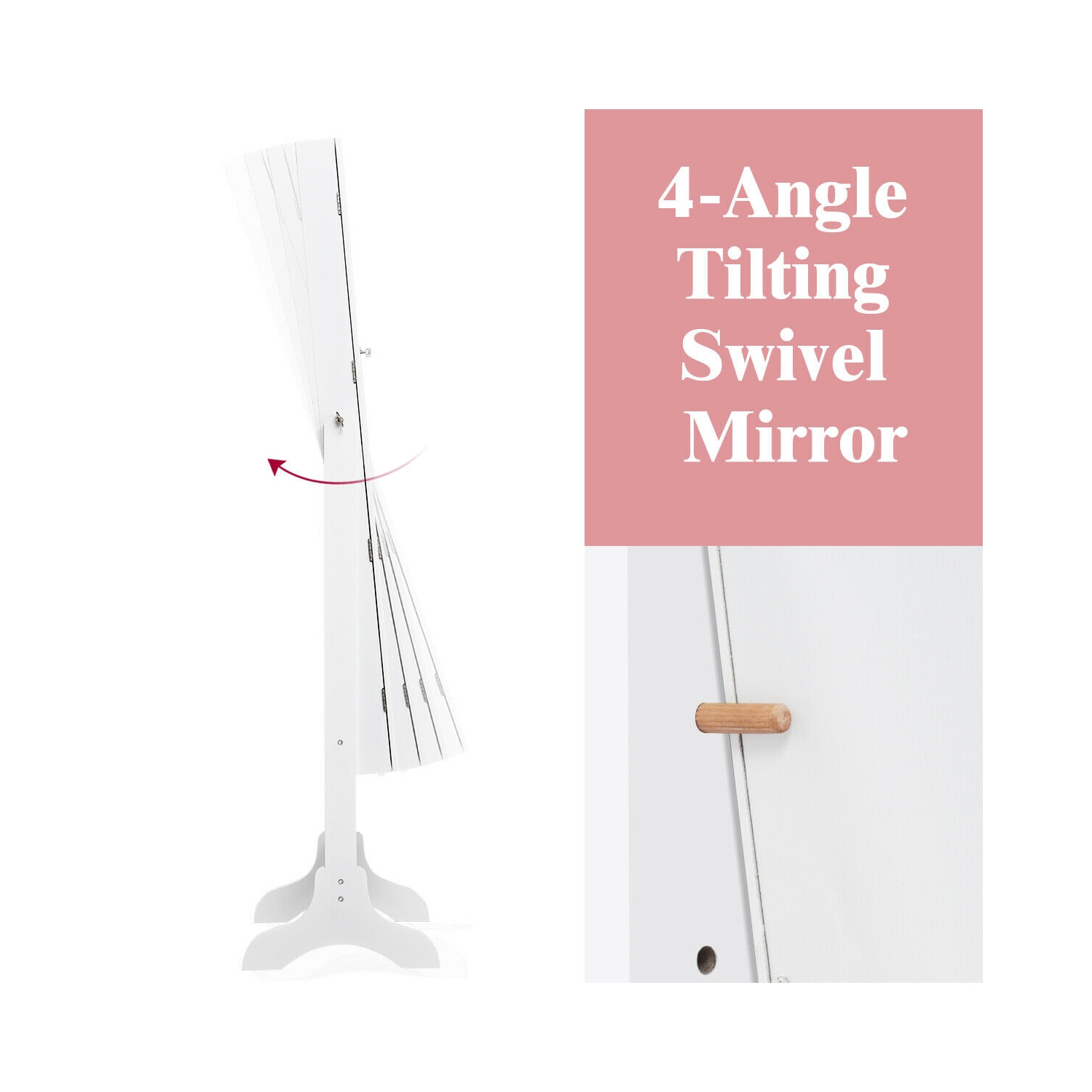 Marque Costway Armoire à bijoux en miroir Armoire de rangement Boîte de rangement avec tiroirs Cadeau de Noël